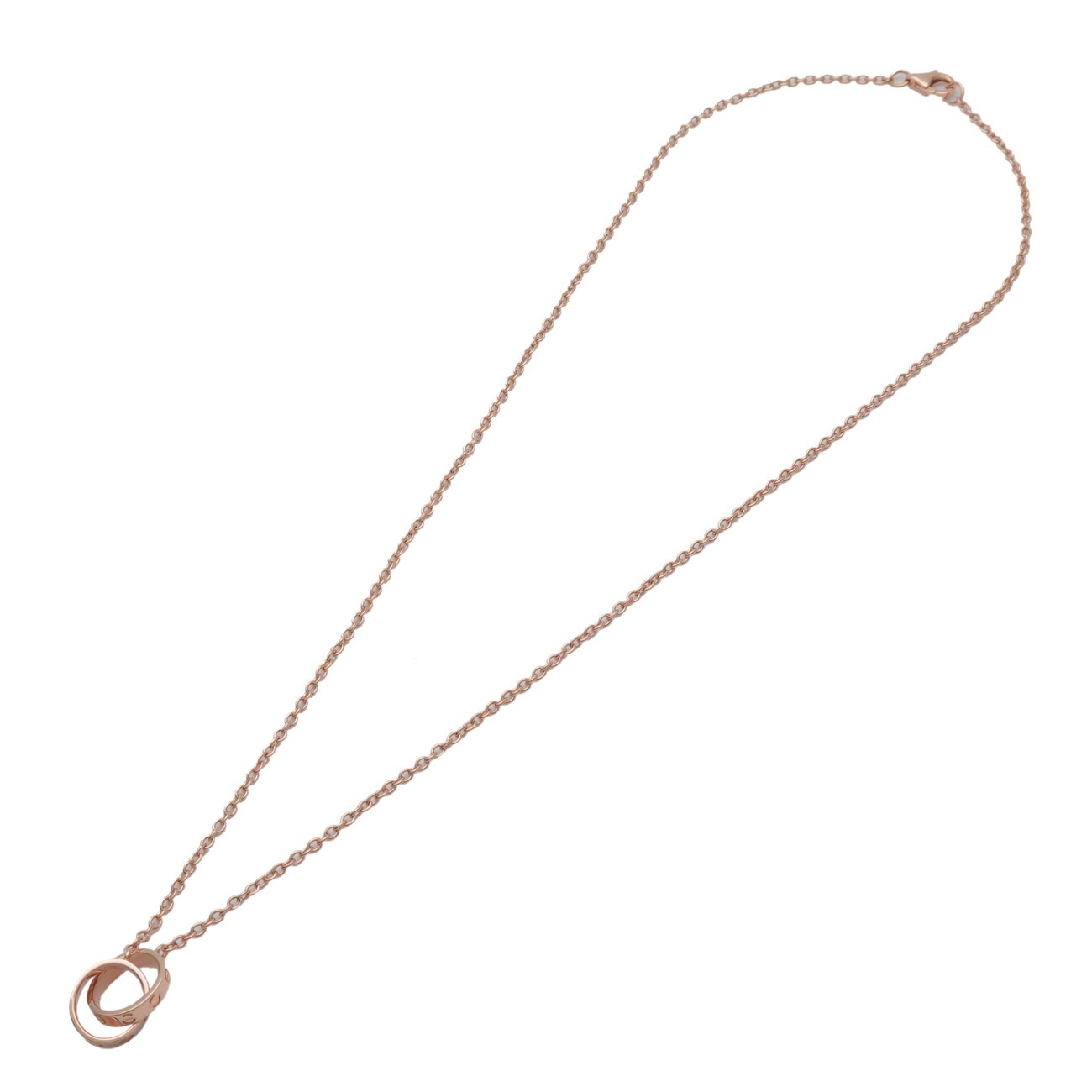 Cartier Love Interlocking 18K Rose Gold Pink Rose_Gold Necklace Jewelry (Pre-Owned)