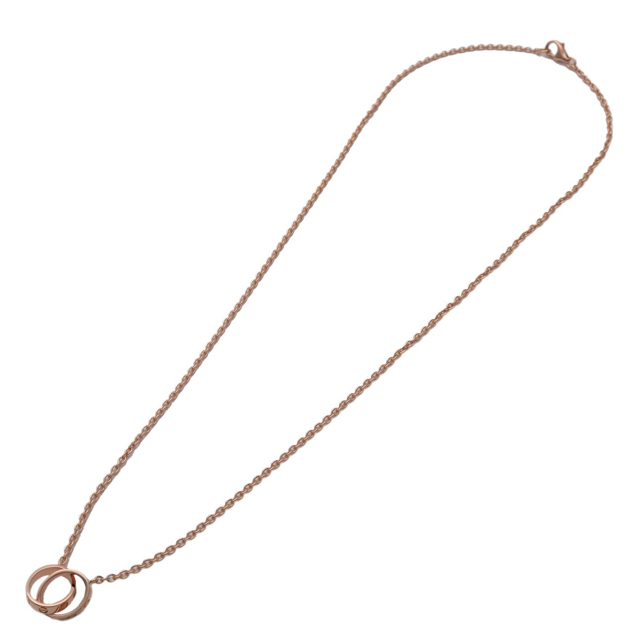 Cartier Love Interlocking 18K Rose Gold Gold Rose_Gold Necklace Jewelry (Pre-Owned)