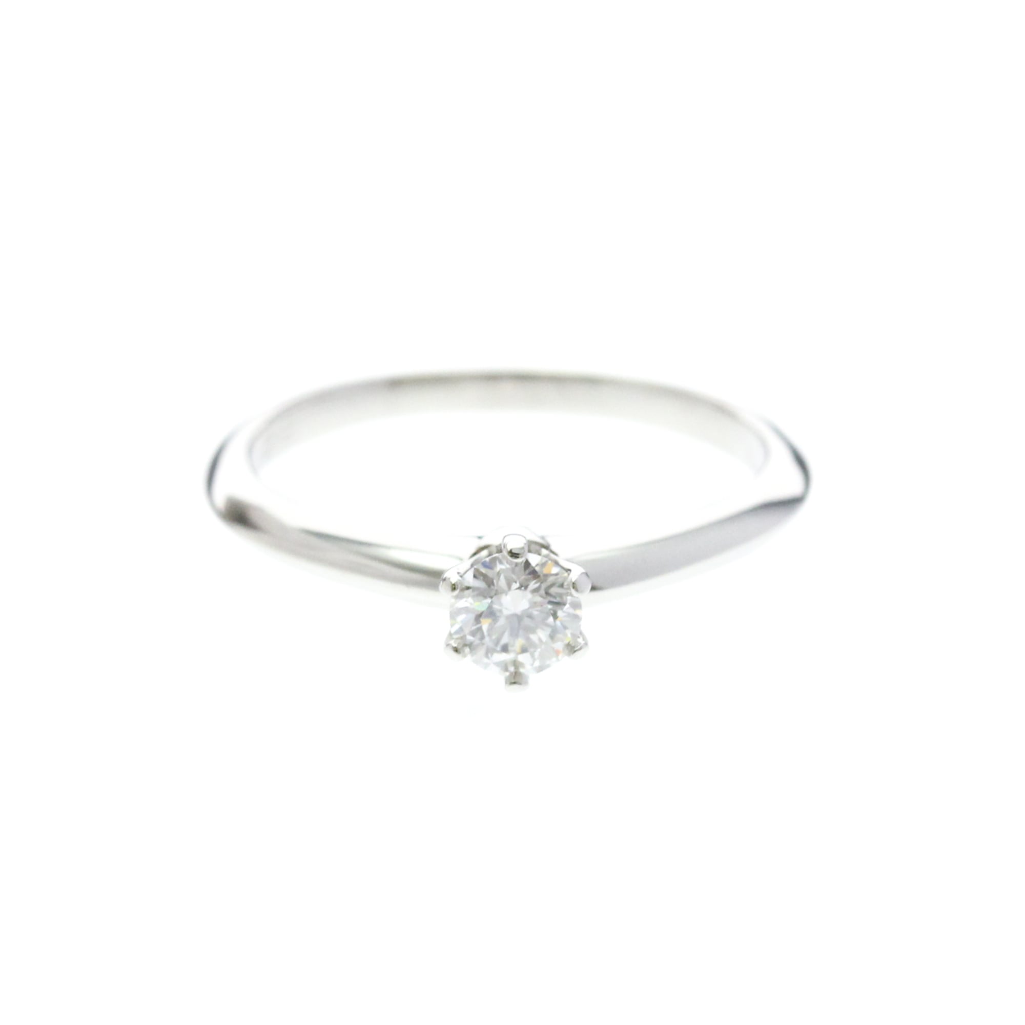 Tiffany & Co. Tiffany Setting Solitaire Platinum With Rbc Diamond G/Vvs2 Silver Platinum Ring Jewelry (Pre-Owned)