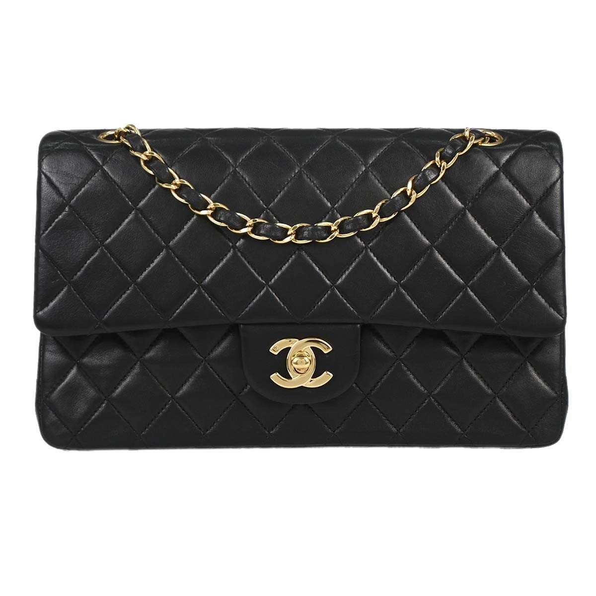 Chanel Timeless - Classic Double Flap Leather Black Leather Handbag (Pre-Owned)