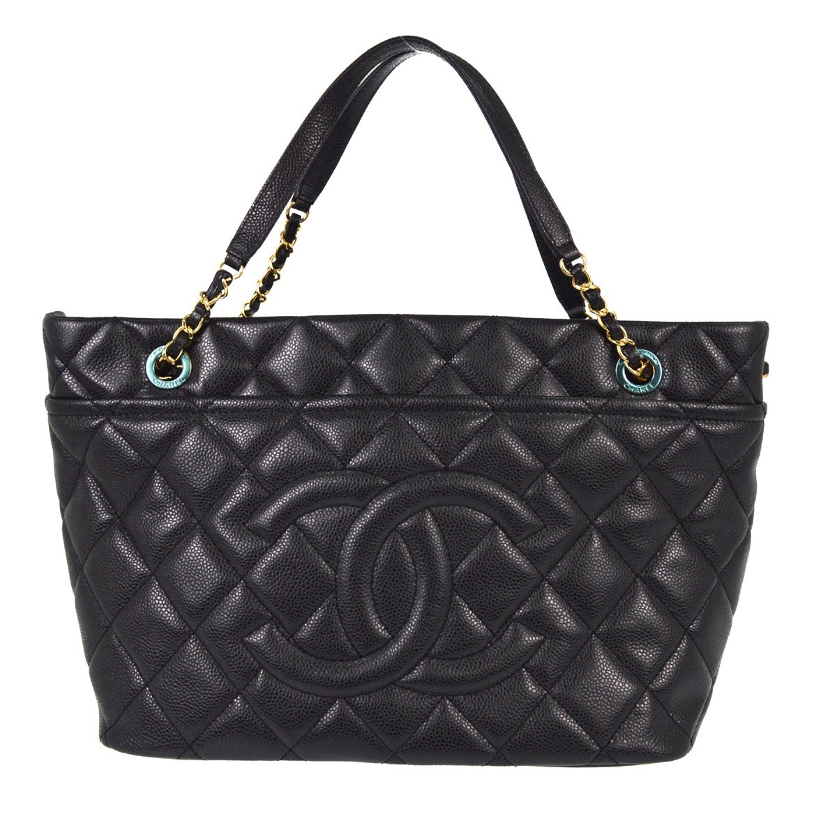 Chanel Timeless Cc Soft Quilted Caviar Black Leather Tote Bag Bag (Pre-Owned)