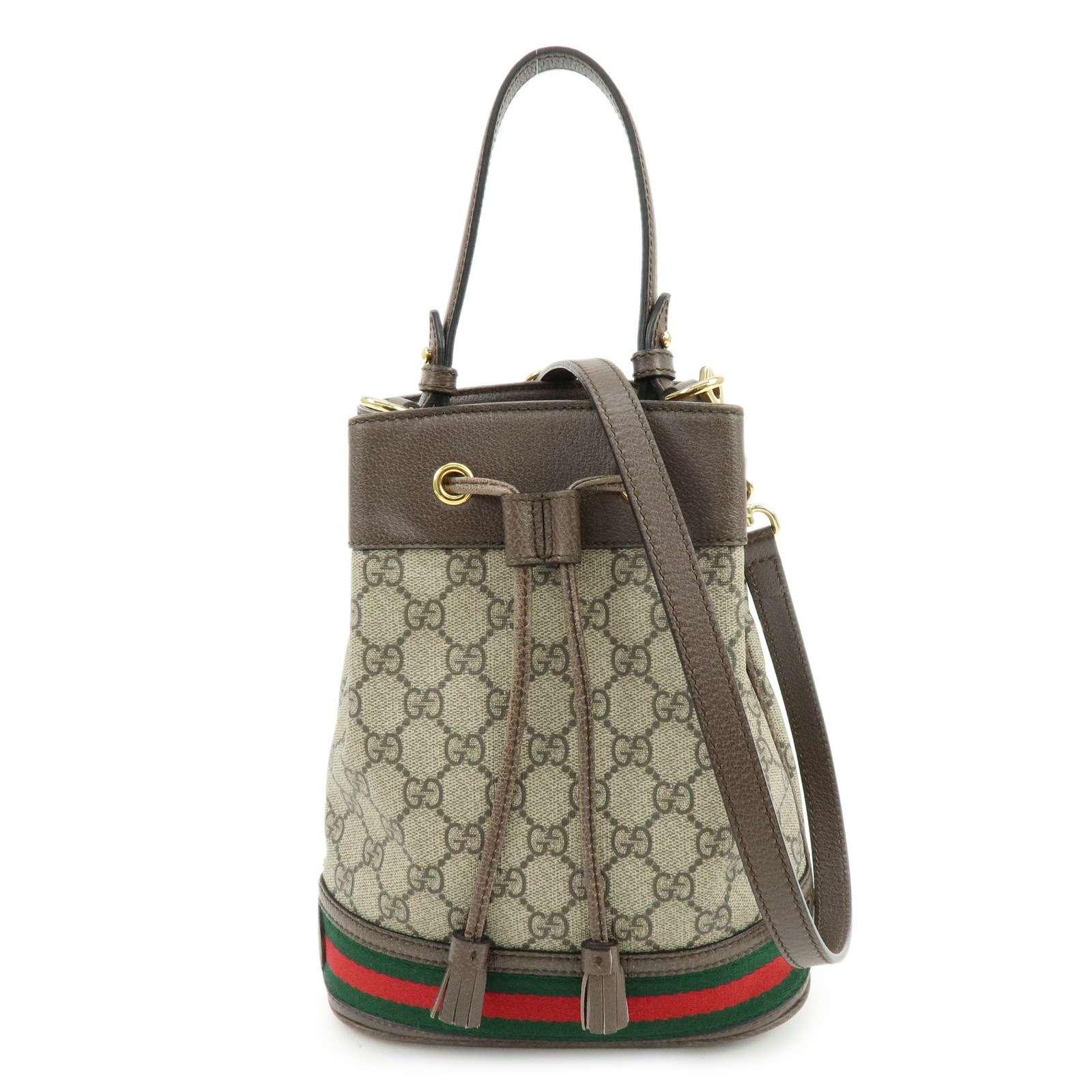 Gucci Ophidia Bucket Gg Coated Canvas Beige Canvas Handbag (Pre-Owned)
