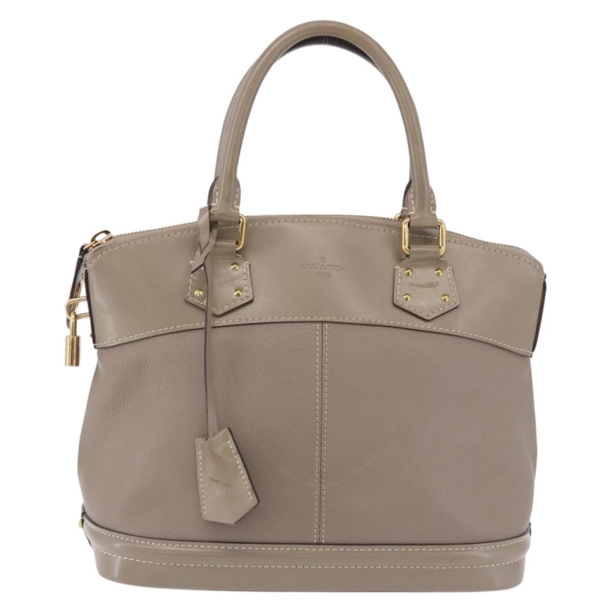 Louis Vuitton Suhali Lockit Leather Gray Leather Handbag (Pre-Owned)