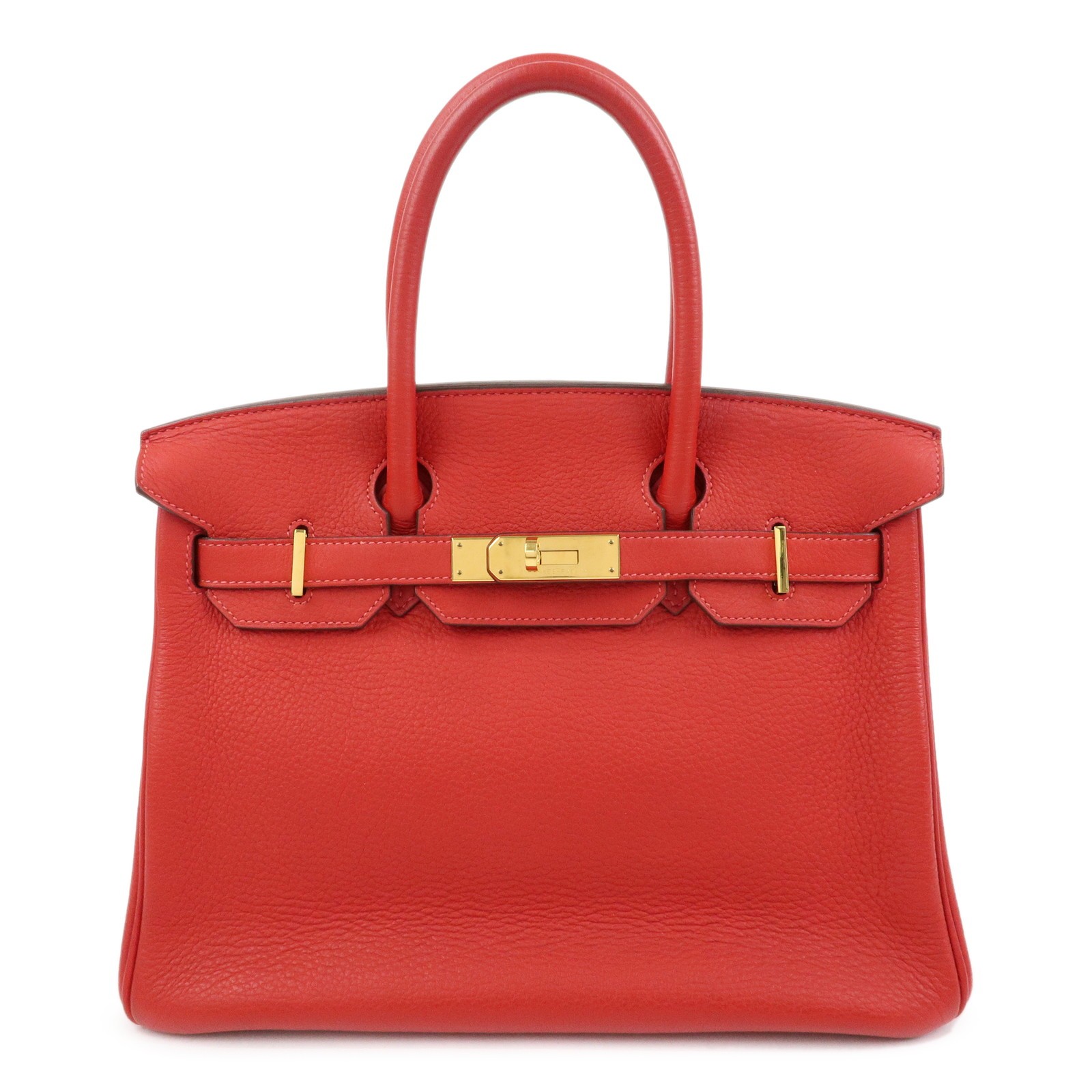 Hermes Birkin Red Togo With Gold Hardware Red Leather Handbag (Pre-Owned)