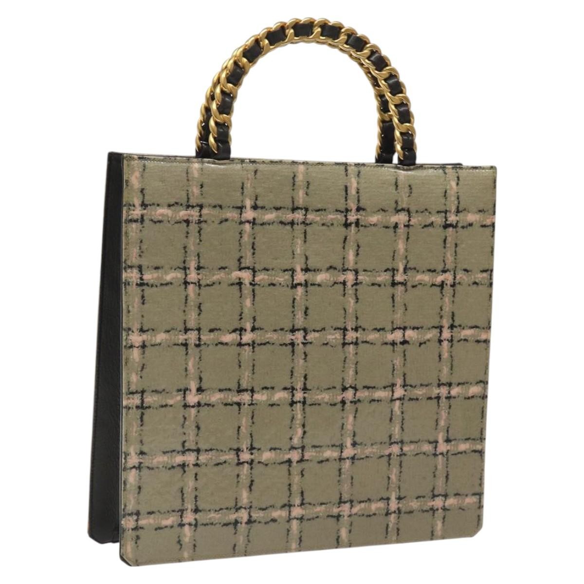 Chanel Vintage Chocolate Bar Leather Beige Leather Tote Bag Bag (Pre-Owned)