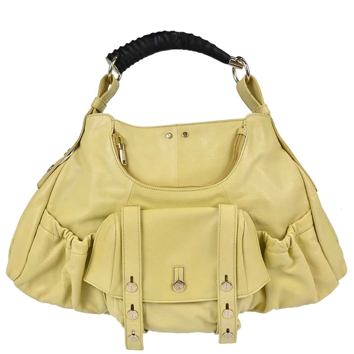 Saint Laurent Mombasa Hobo Leather Yellow Leather Shoulder Bag Bag (Pre-Owned)