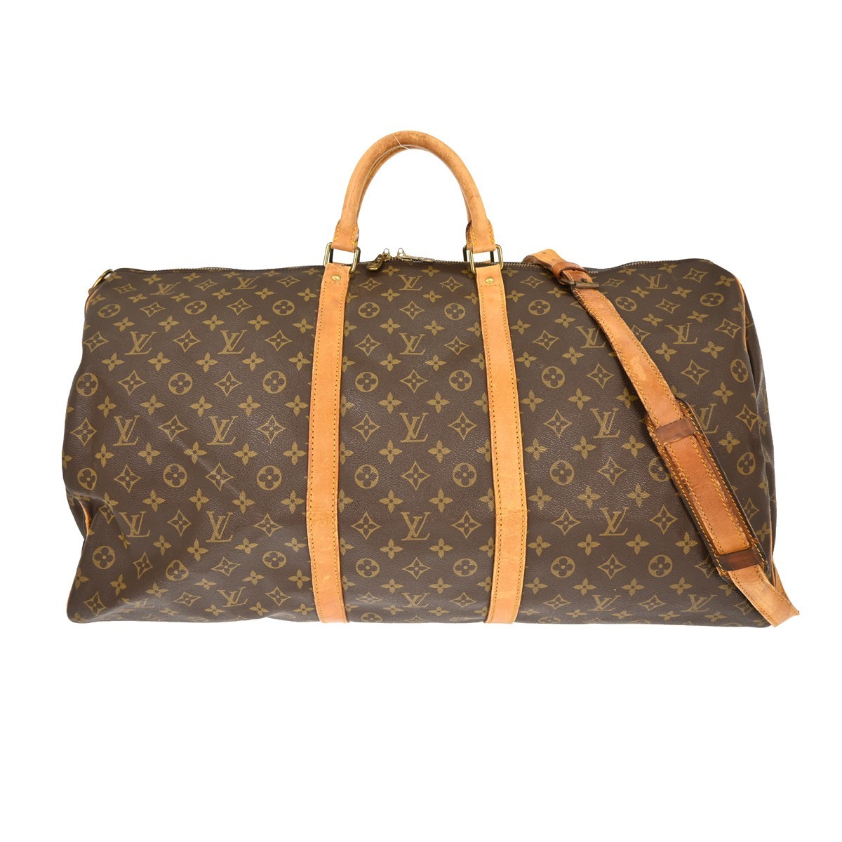 Louis Vuitton Keepall Bandouliere Monogram Canvas Brown Canvas Travel Bag Bag (Pre-Owned)