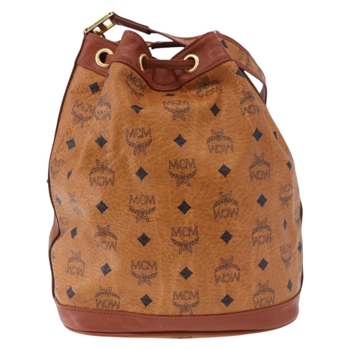 MCM Drawstring Leather Brown Leather Shoulder Bag Bag (Pre-Owned)