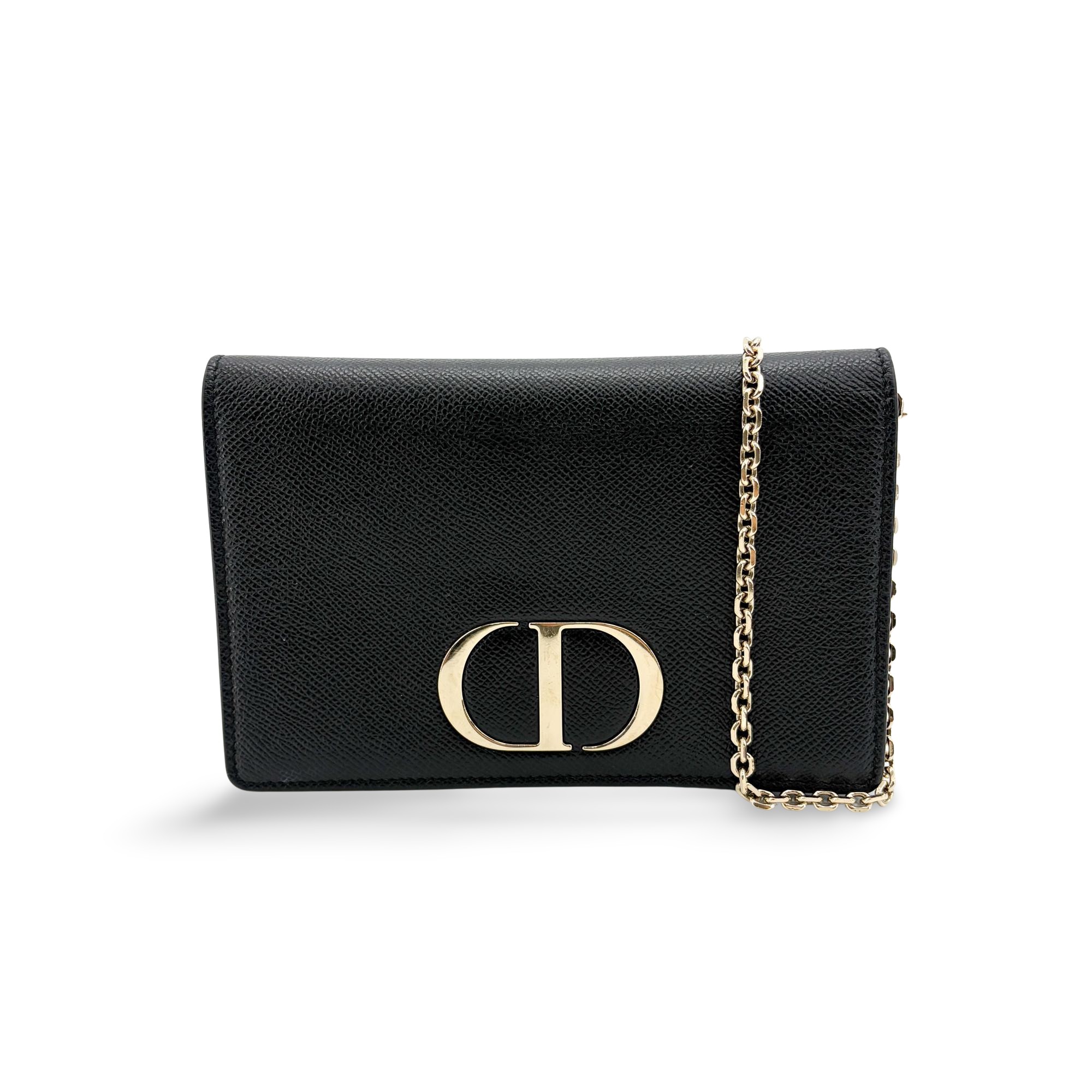 Christian Dior 30 Montaigne 2-In-1 Leather Black Leather Crossbody Bag Bag (Pre-Owned)