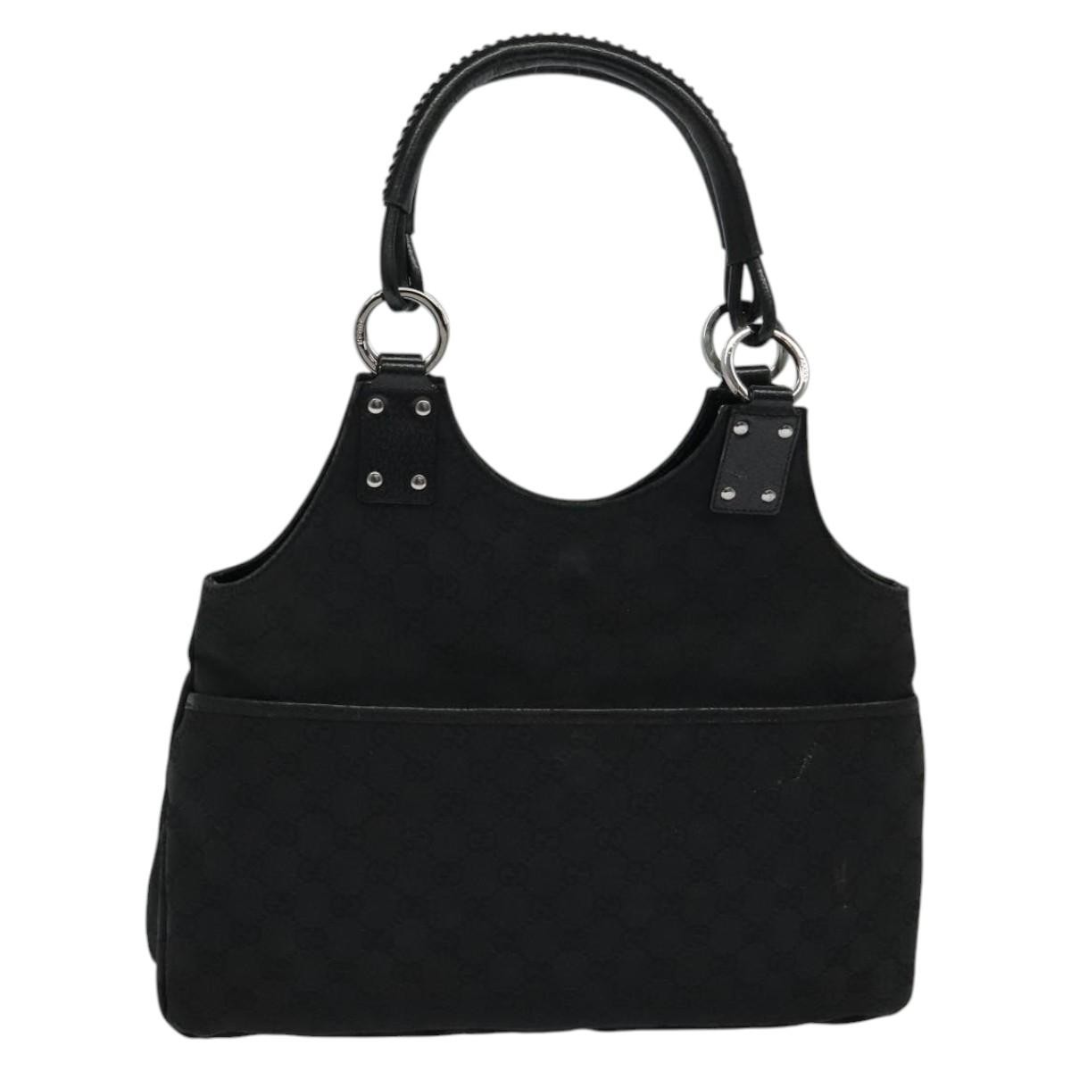 Gucci Gg Canvas Canvas Black Canvas Tote Bag Bag (Pre-Owned)