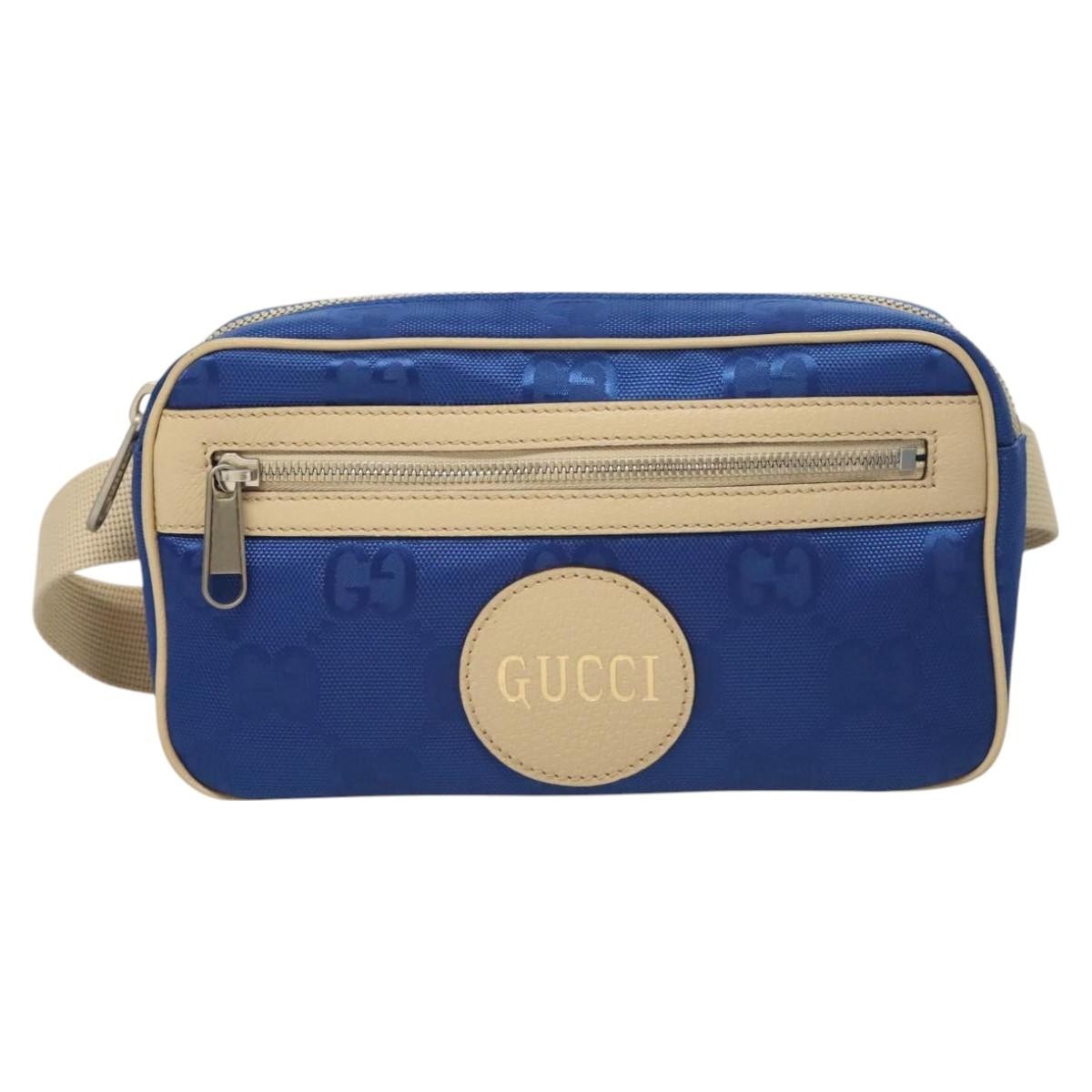Gucci Off The Grid Belt Gg Econyl Blue Canvas Handbag (Pre-Owned)