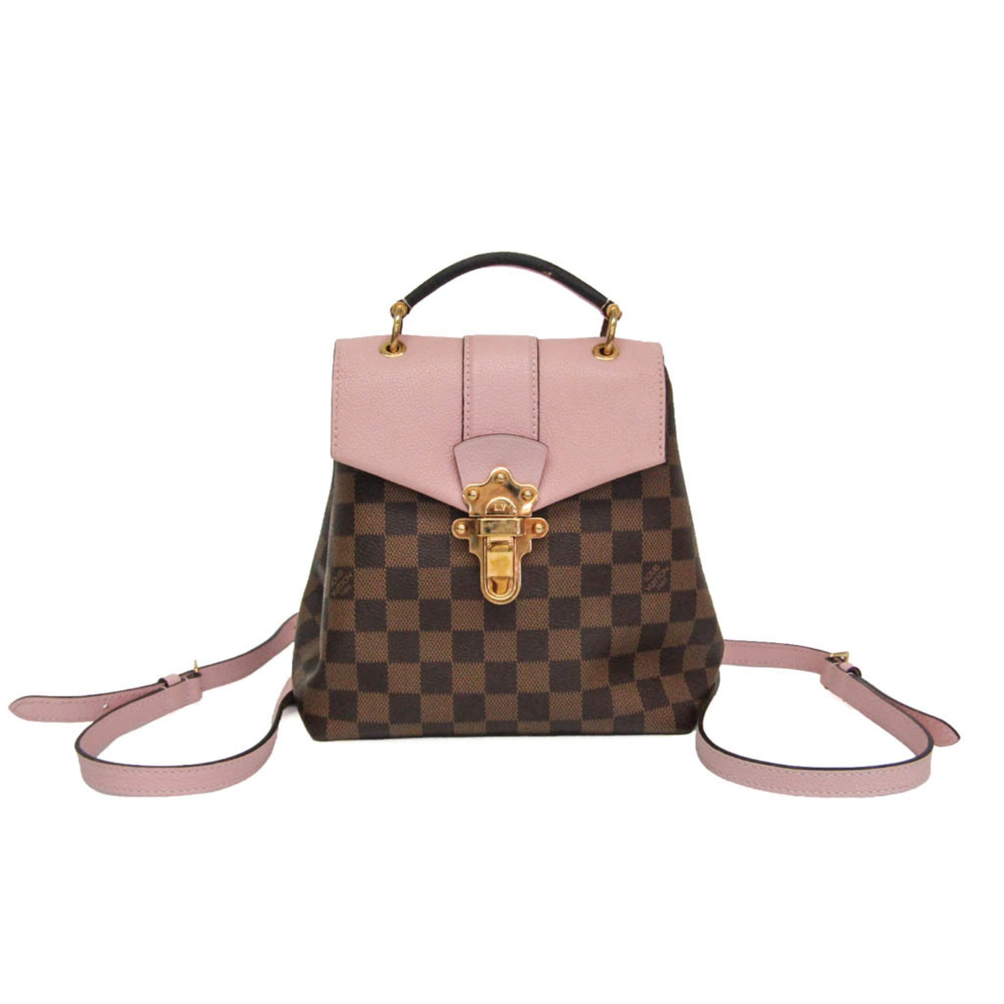 Louis Vuitton Clapton Damier And Leather Brown Canvas Backpack Bag (Pre-Owned)