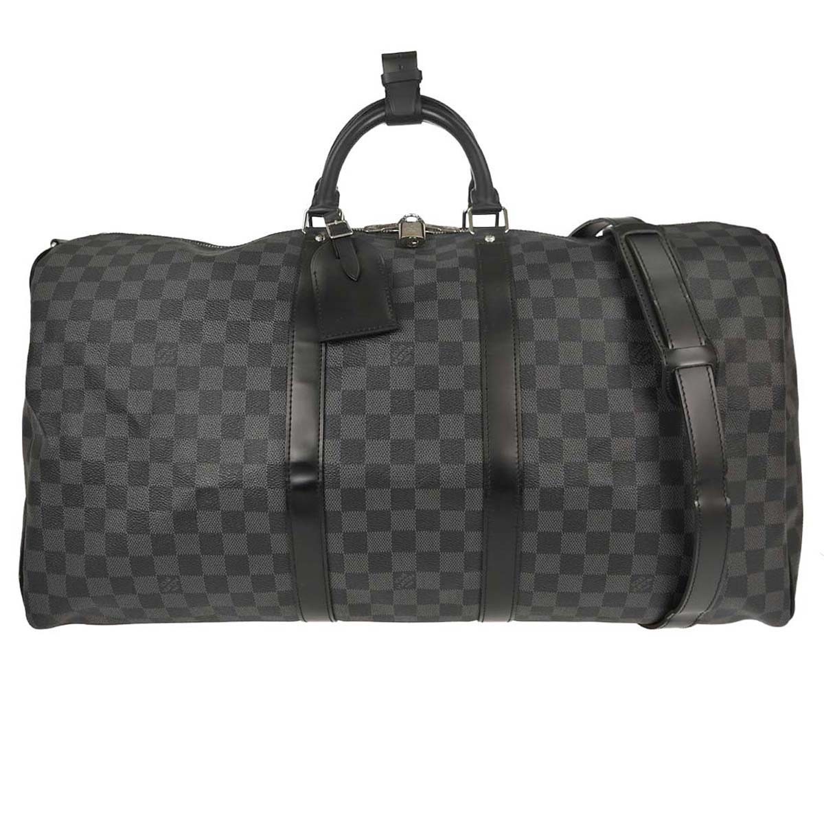 Louis Vuitton Keepall Bandouliere Damier Graphite Gray Canvas Travel Bag Bag (Pre-Owned)