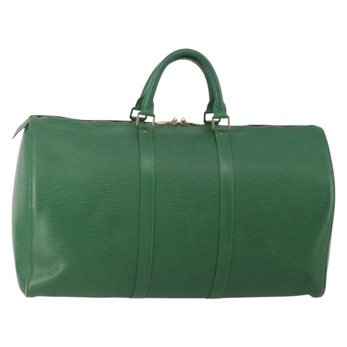Louis Vuitton Keepall Epi Leather Green Leather Travel Bag Bag (Pre-Owned)