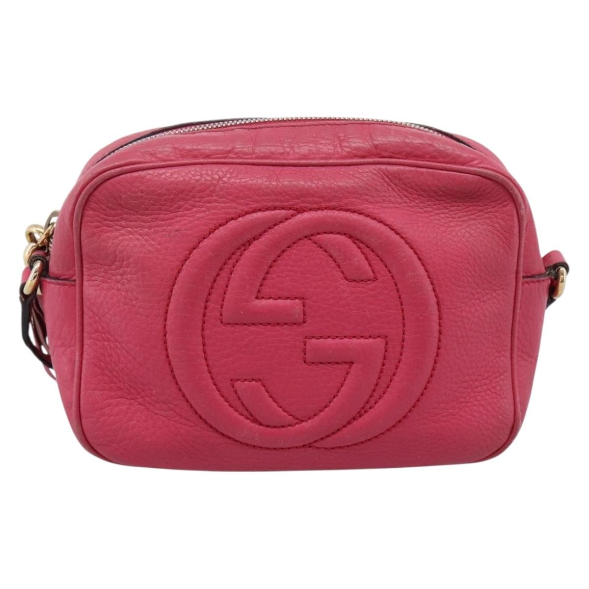 Gucci Soho Disco Leather Pink Leather Crossbody Bag Bag (Pre-Owned)