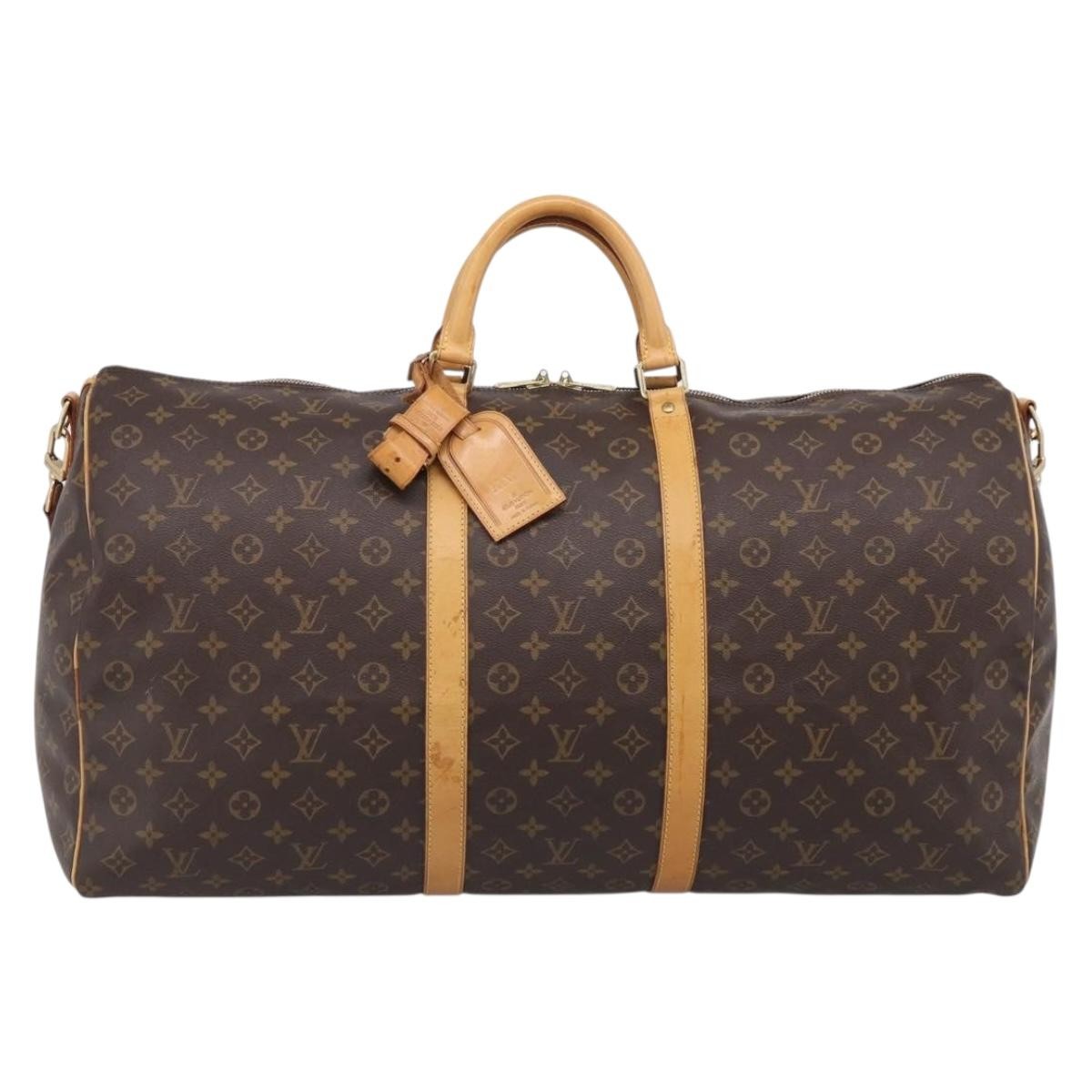 Louis Vuitton Keepall Bandouliere Monogram Canvas Brown Canvas Travel Bag Bag (Pre-Owned)