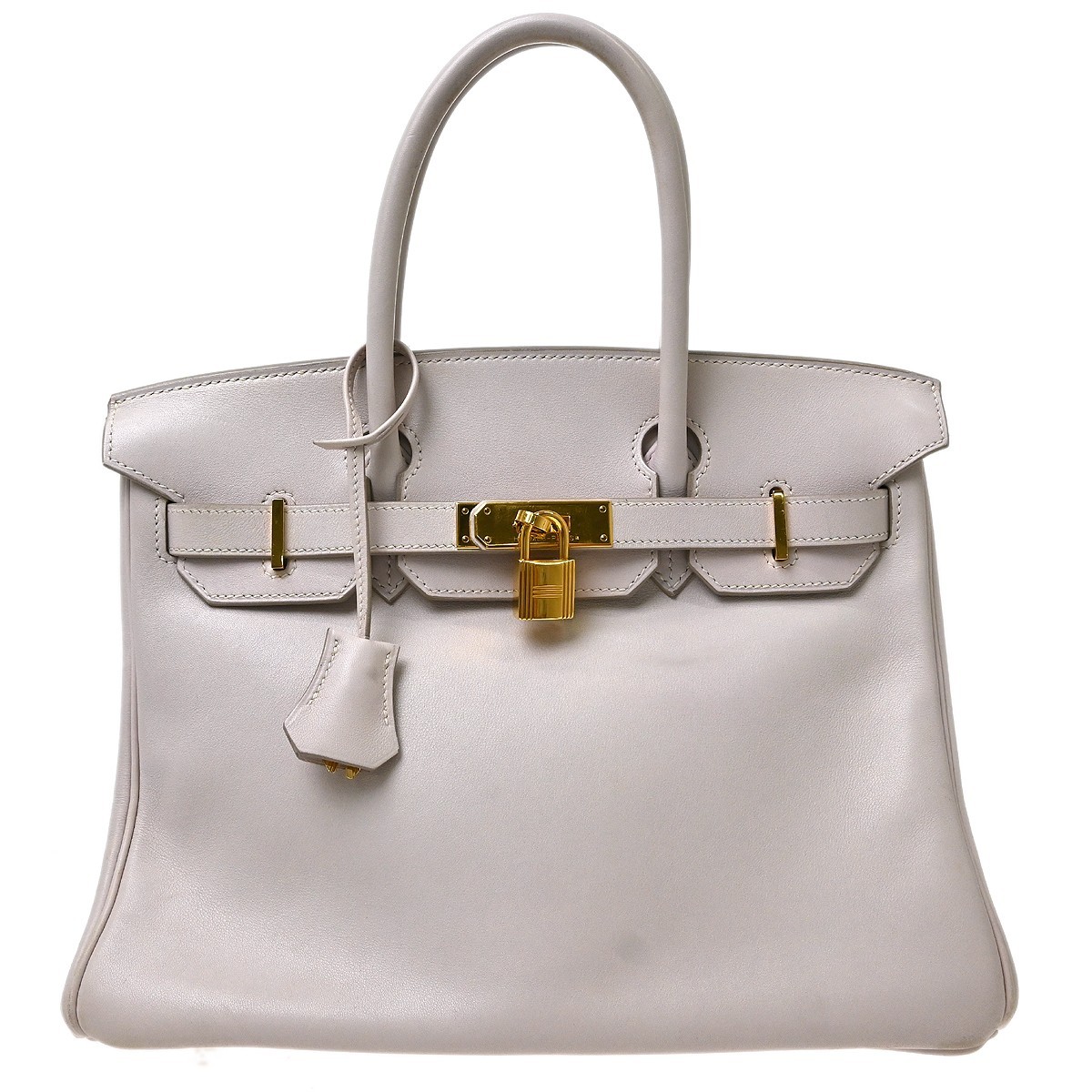 Hermes Birkin Glycine Swift With Gold Hardware Neutral Leather Handbag (Pre-Owned)