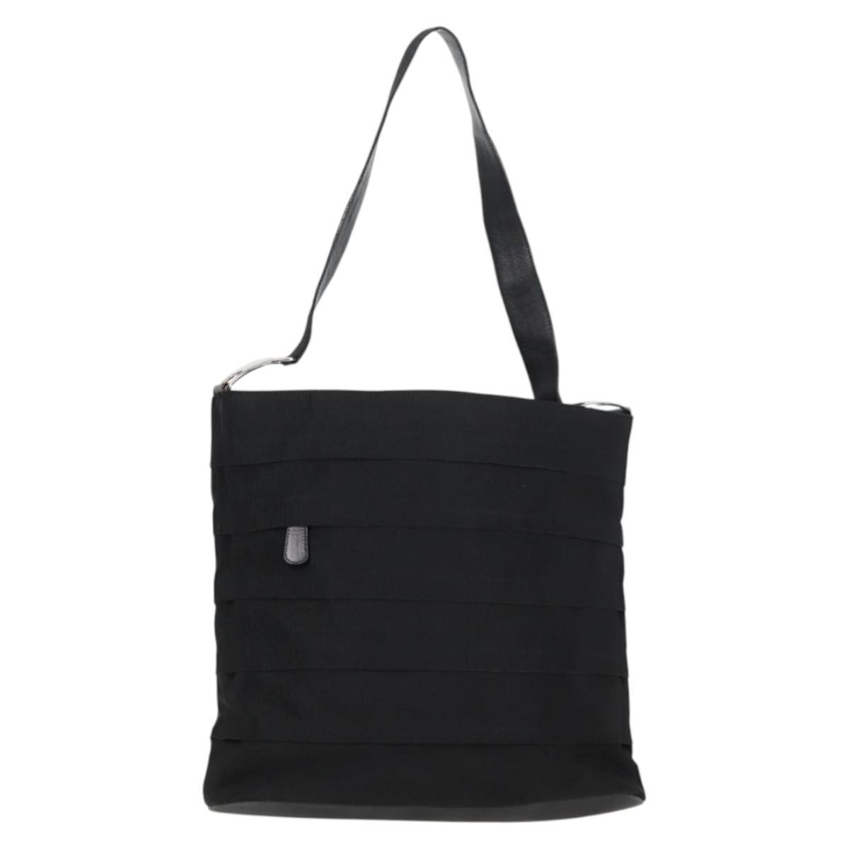 Salvatore Ferragamo Vala Nylon Black Canvas Shoulder Bag Bag (Pre-Owned)