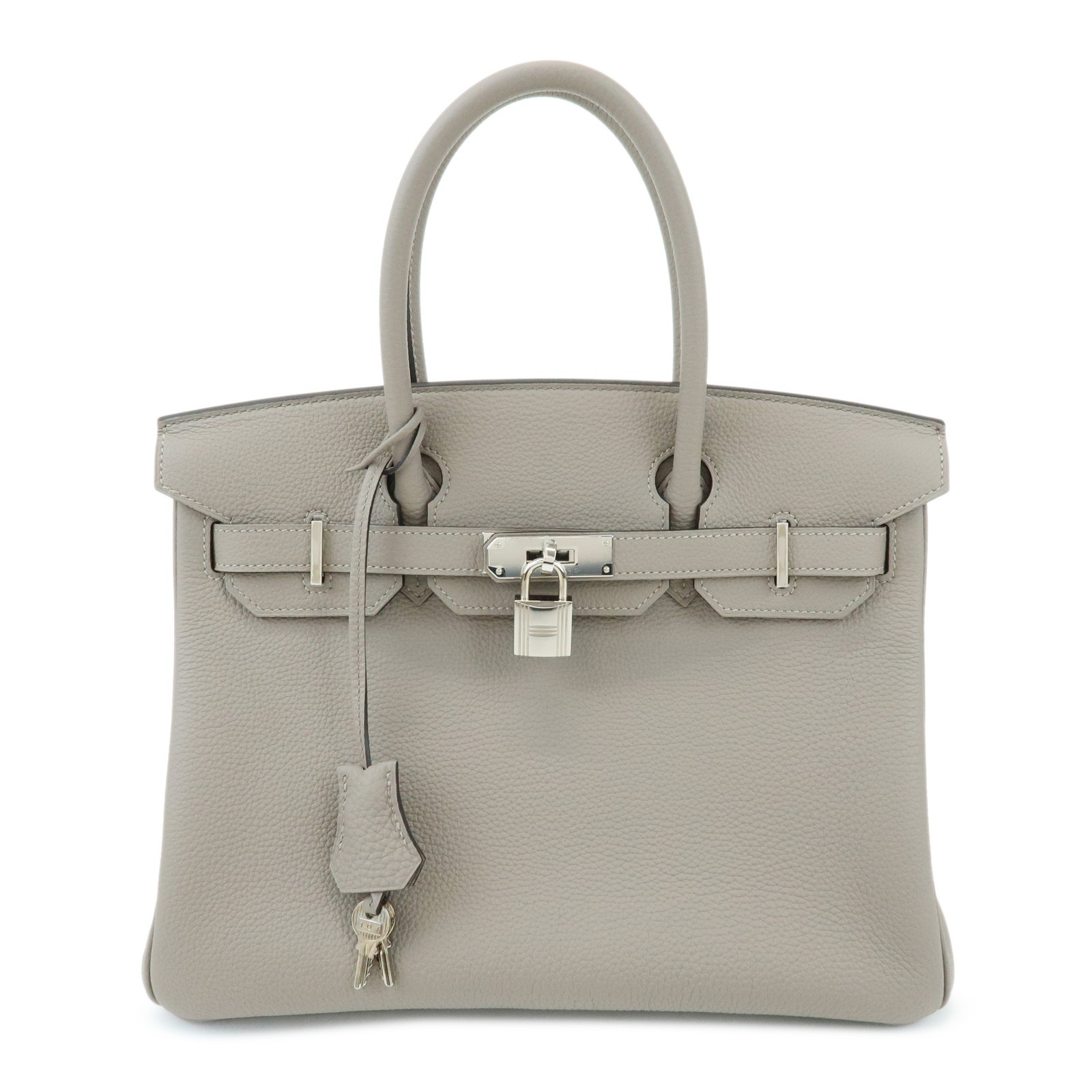 Hermes Birkin Grey Togo With Palladium Hardware Gray Leather Handbag (Pre-Owned)