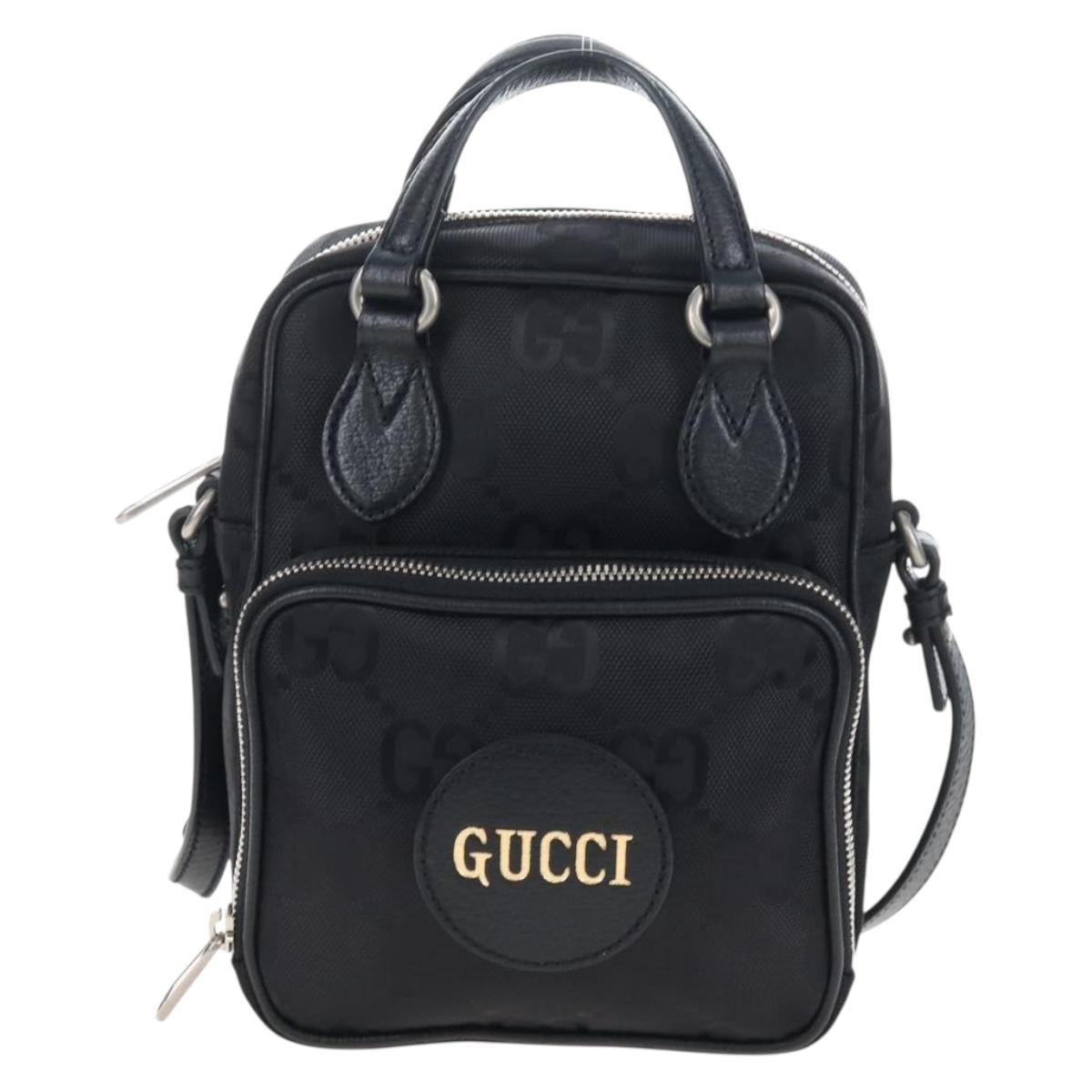 Gucci Off The Grid Messenger Gg Econyl Black Canvas Handbag (Pre-Owned)