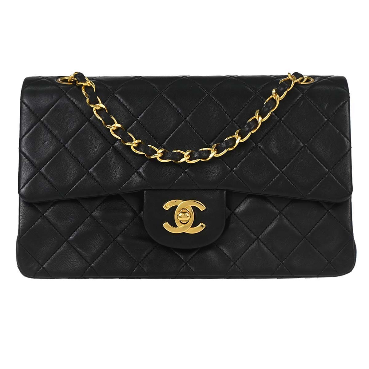 Chanel Timeless - Classic Double Flap Leather Black Leather Handbag (Pre-Owned)