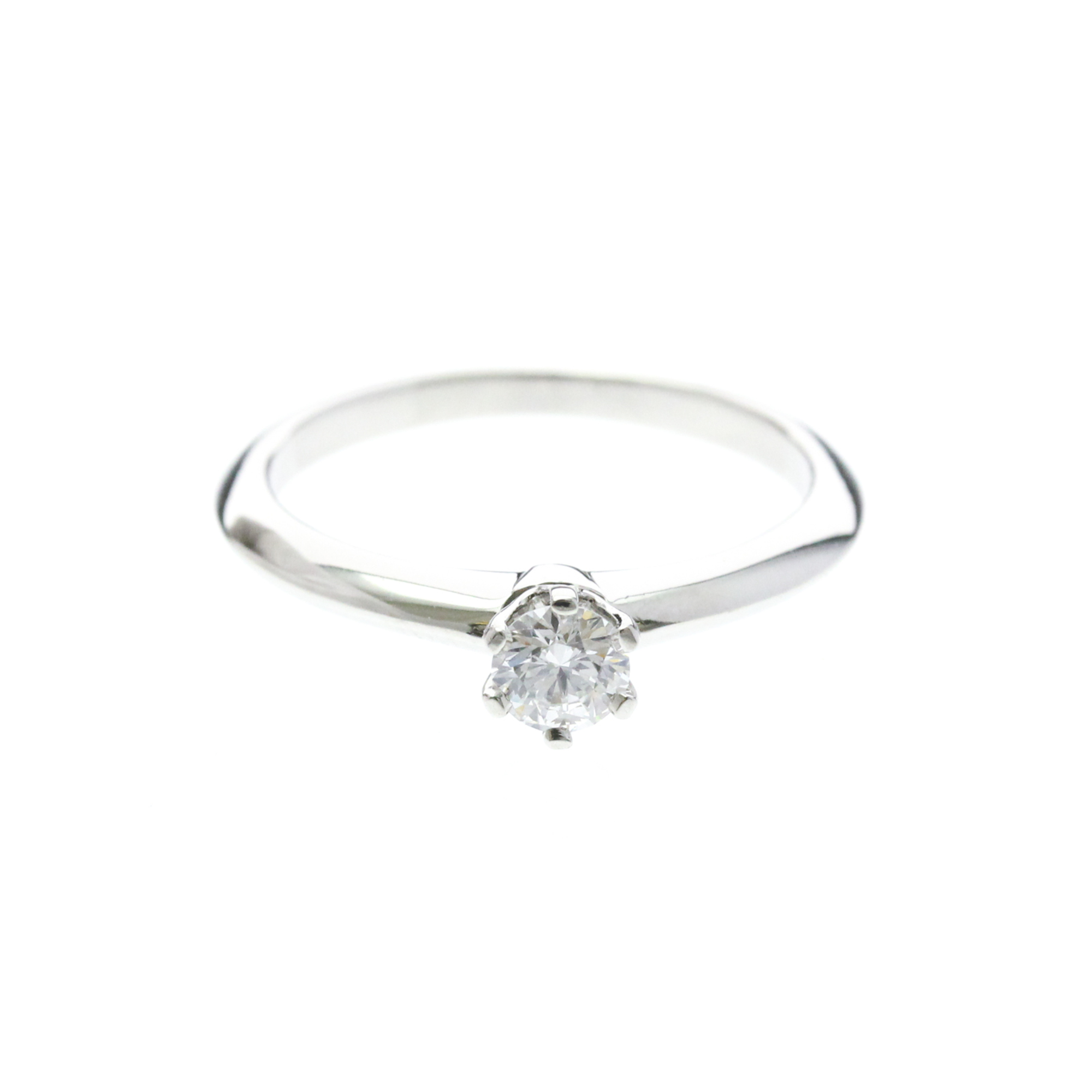 Tiffany & Co. Tiffany Setting Solitaire Platinum With Rbc Diamond G/Vvs2 Silver Platinum Ring Jewelry (Pre-Owned)
