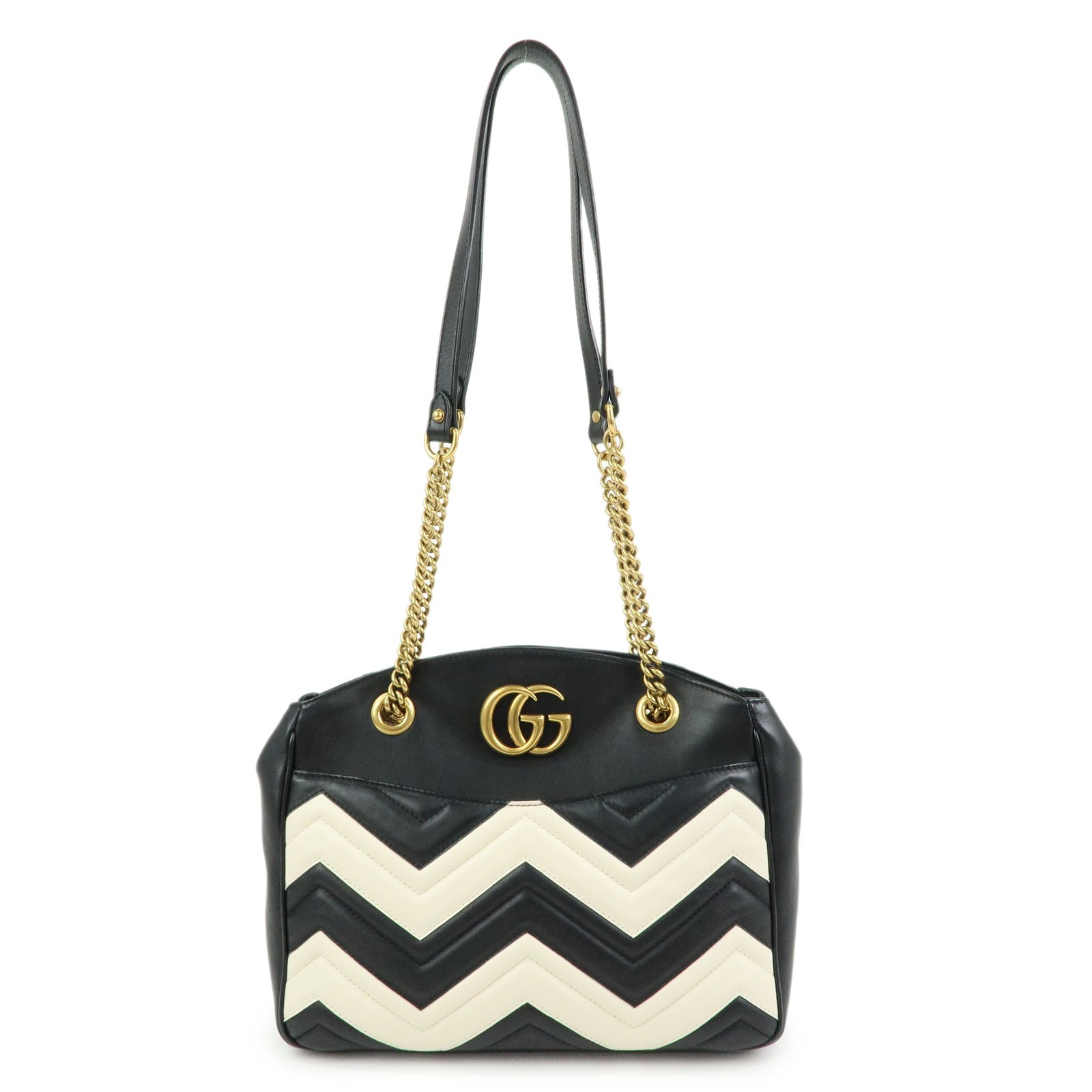Gucci Gg Marmont Chain Matelasse Leather Black Leather Crossbody Bag Bag (Pre-Owned)