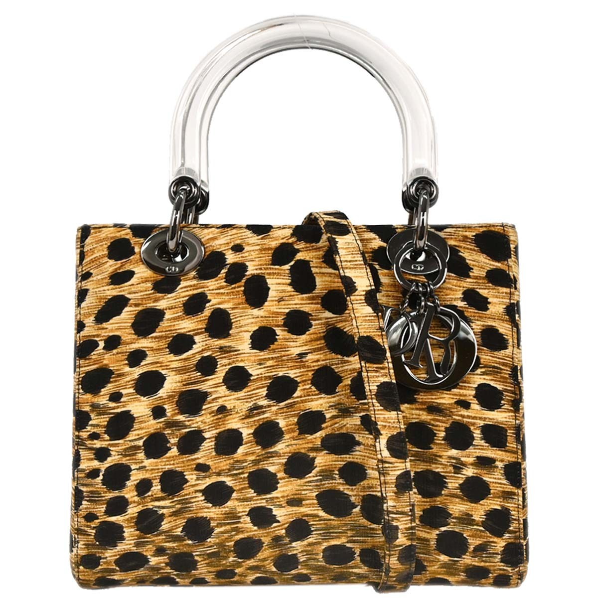 Christian Dior Vintage Lady Dior Printed Canvas Multicolour Canvas Handbag (Pre-Owned)
