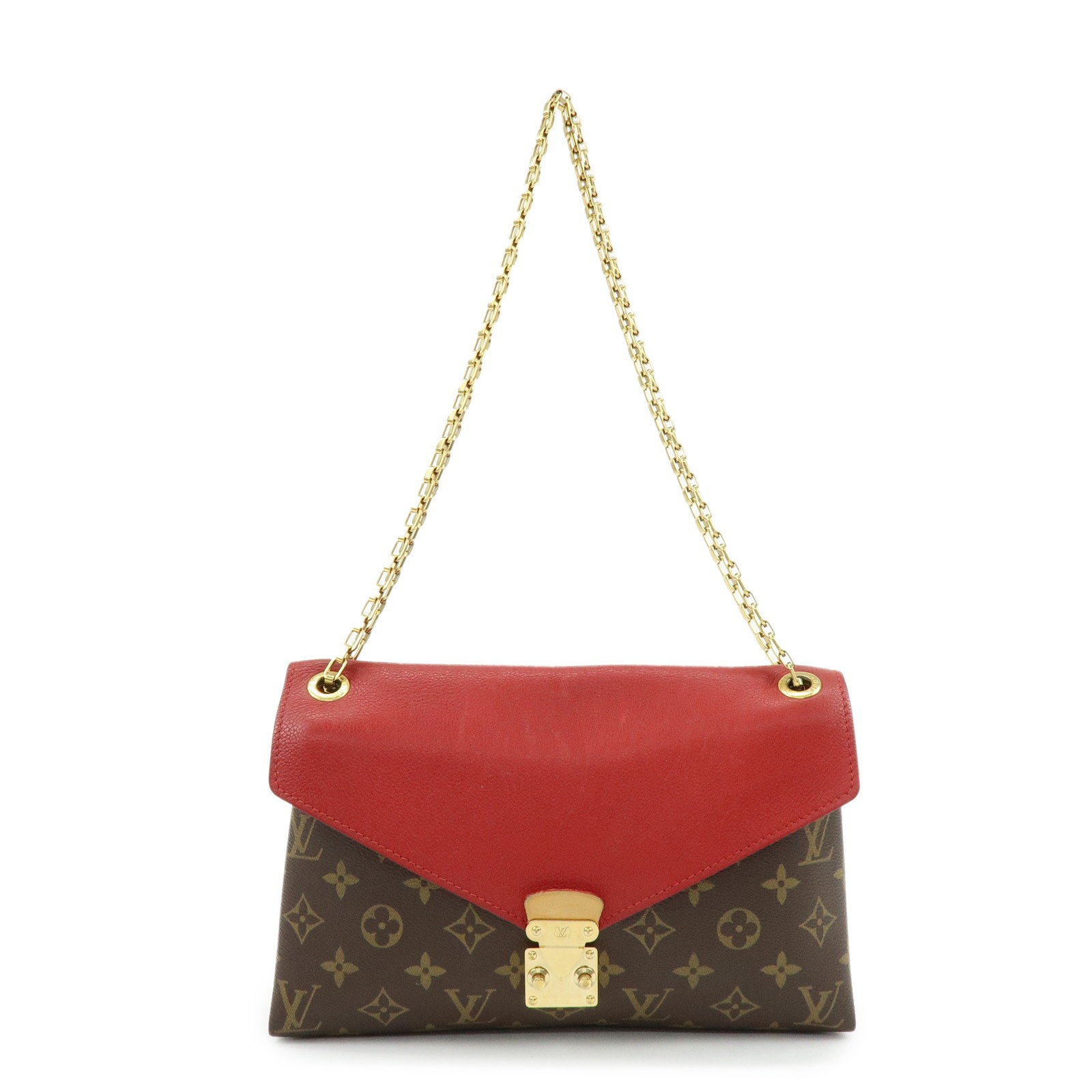 Louis Vuitton Pallas Chain Monogram Canvas And Calfskin Brown Canvas Shoulder Bag Bag (Pre-Owned)