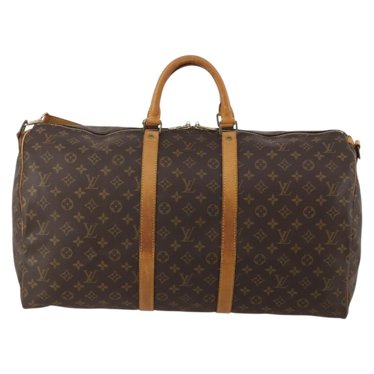 Louis Vuitton Keepall Bandouliere Canvas Brown Canvas Travel Bag Bag (Pre-Owned)