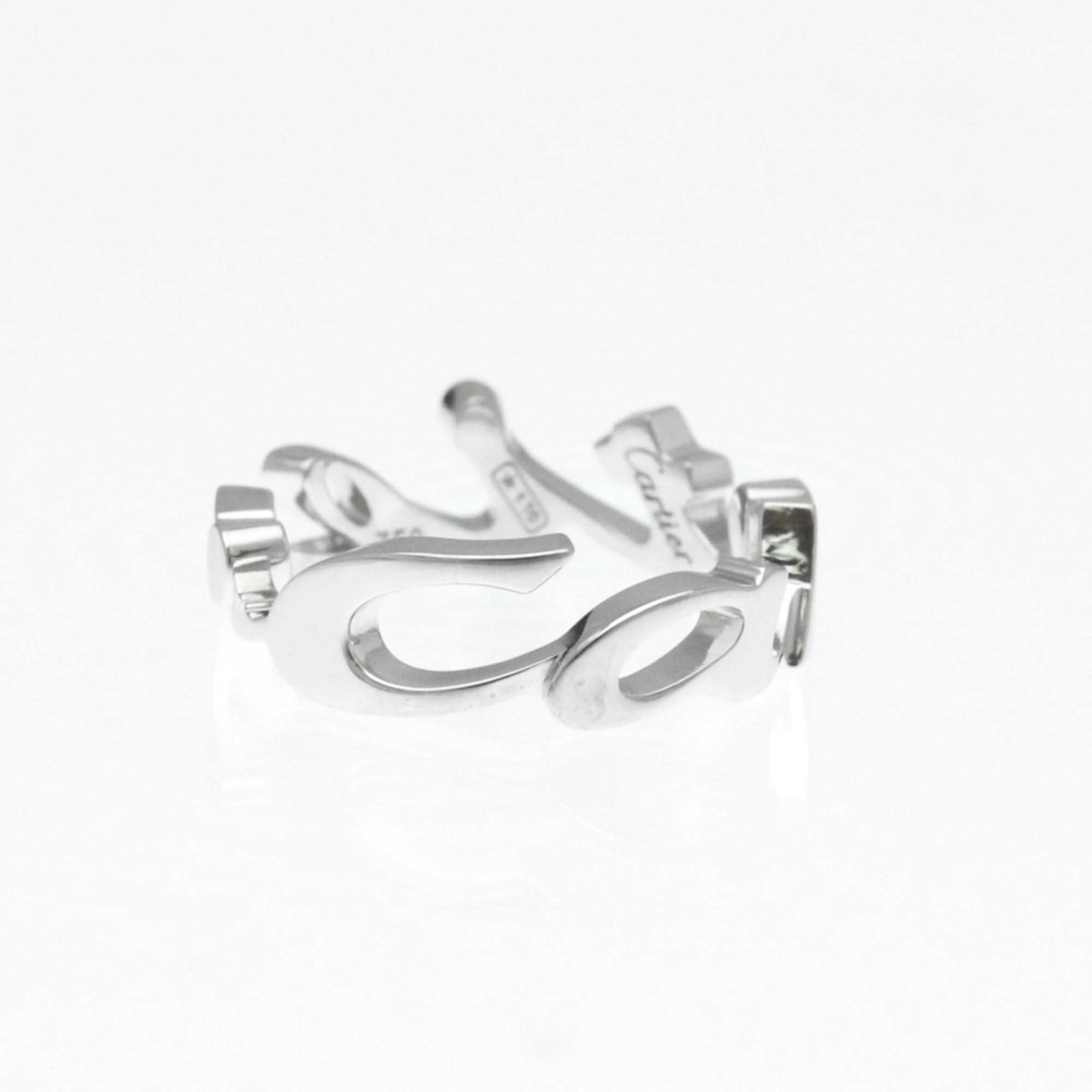 Cartier Signature 18K White Gold Silver White_Gold Ring Jewelry (Pre-Owned)