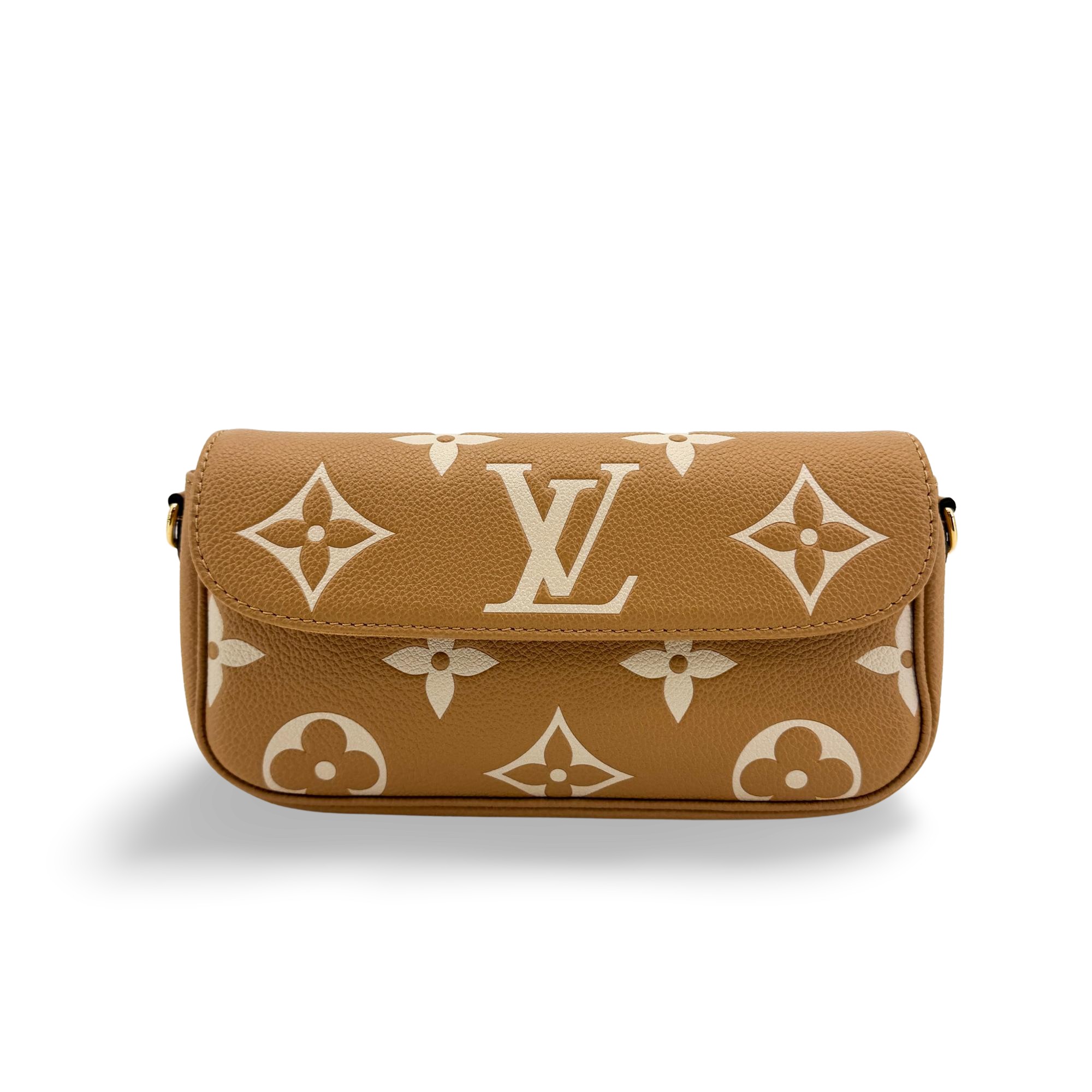 Louis Vuitton Ivy Wallet On Chain Bicolor Monogram Empreinte Giant Brown Leather Crossbody Bag Bag (Pre-Owned)