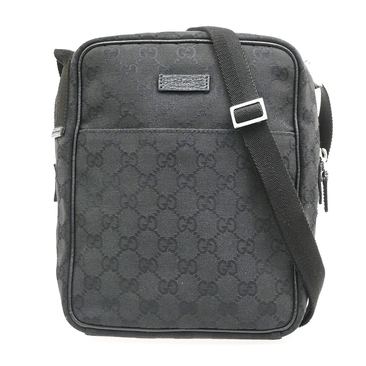 Gucci Front Pocket Messenger Gg Canvas Black Canvas Crossbody Bag Bag (Pre-Owned)
