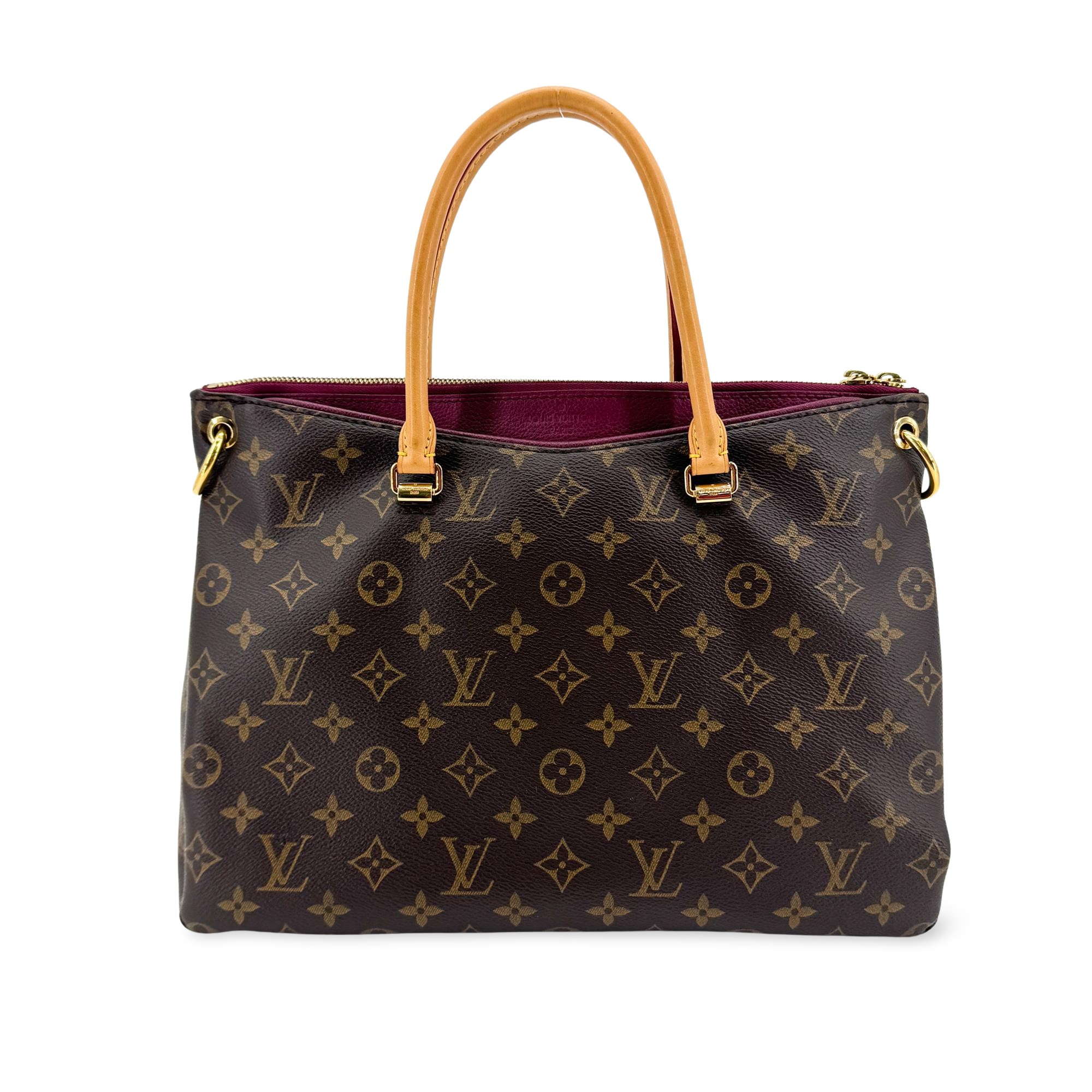 Louis Vuitton Pallas Shopper Monogram Canvas And Calfskin Brown Canvas Tote Bag Bag (Pre-Owned)