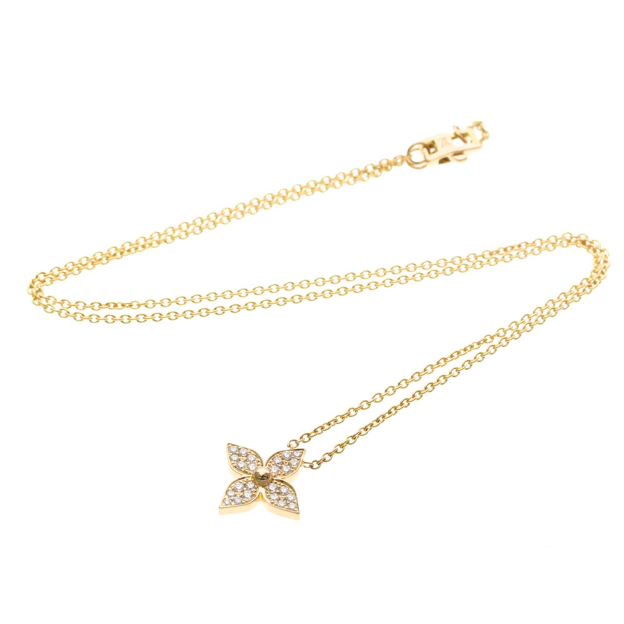 Louis Vuitton Star Blossom Pendant 18K Rose Gold And Diamonds Gold Pink_Gold Necklace Jewelry (Pre-Owned)