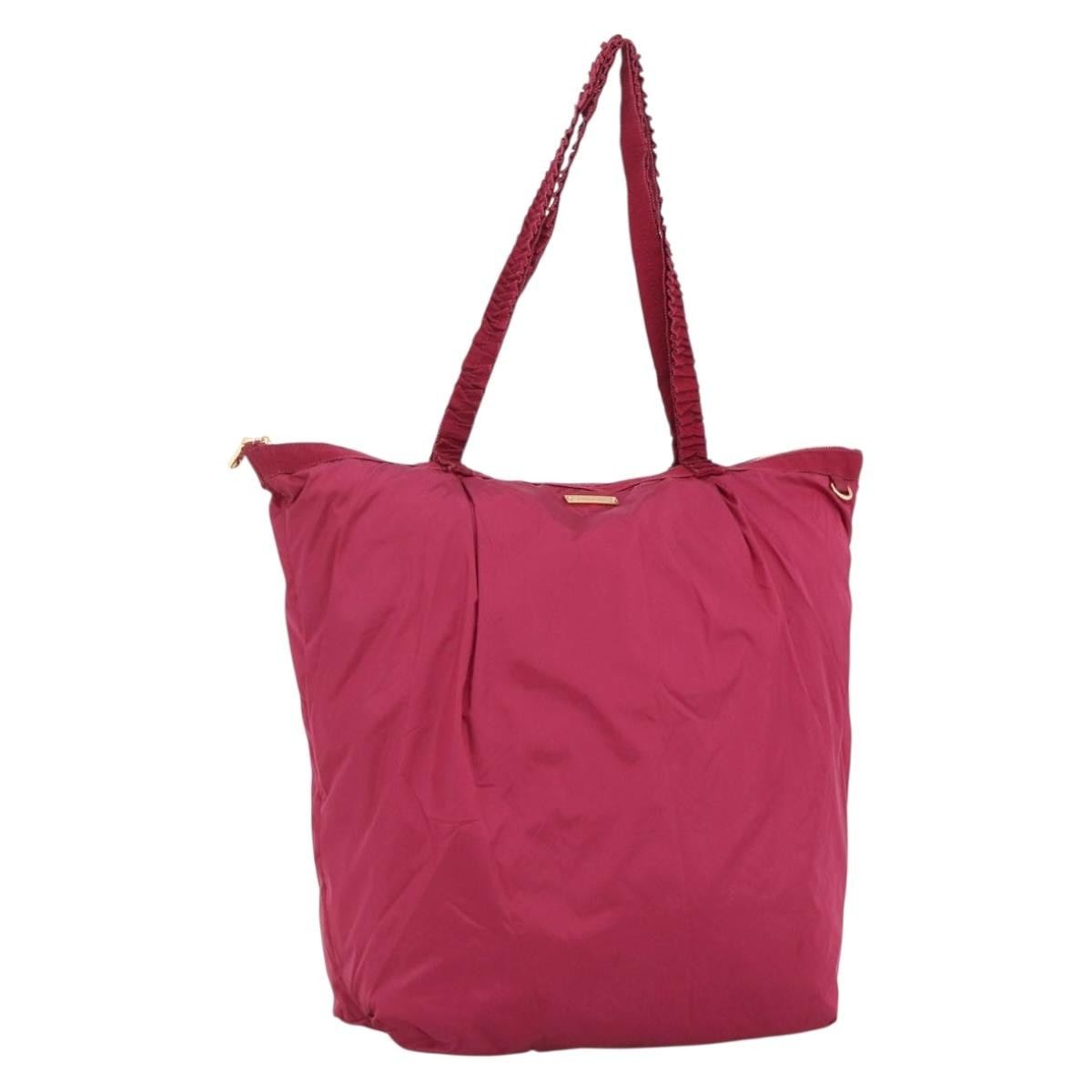 Miu Miu Tote Nylon Pink Nylon Handbag (Pre-Owned)