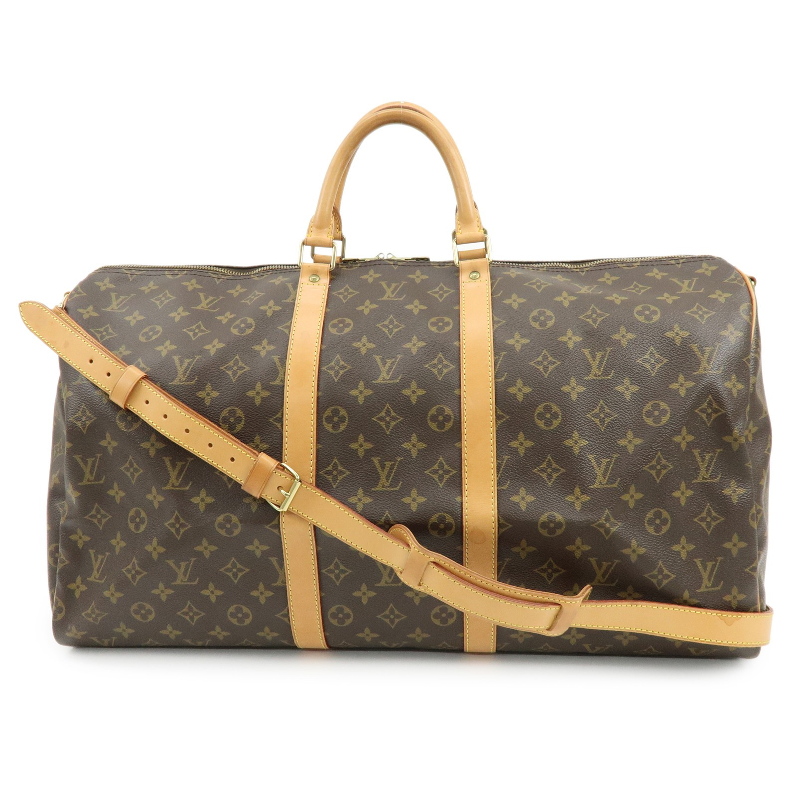 Louis Vuitton Keepall Bandouliere Monogram Canvas Brown Canvas Travel Bag Bag (Pre-Owned)