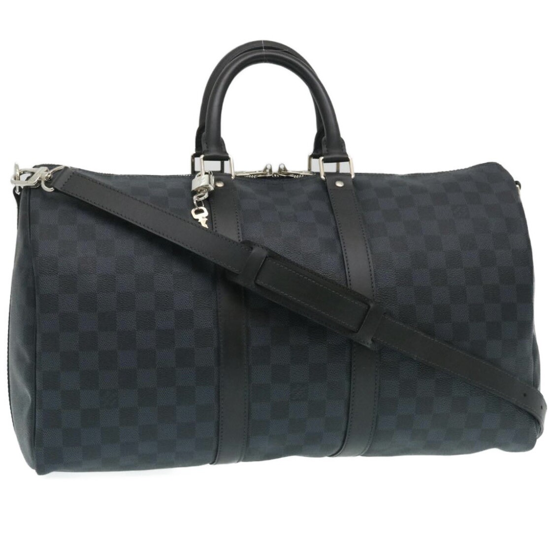 Louis Vuitton Keepall Bandouliere Damier Graphite Blue Canvas Travel Bag Bag (Pre-Owned)
