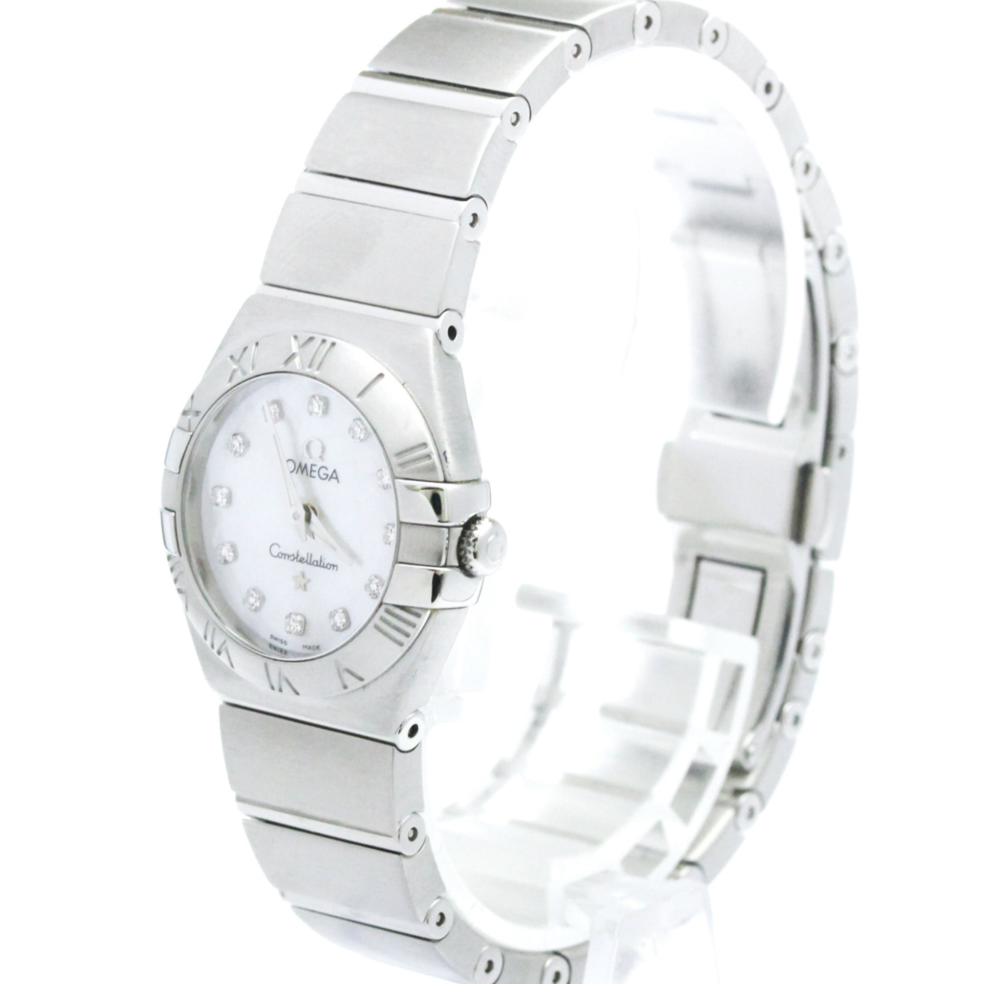 Omega Constellation Quartz Stainless Steel With Diamond Markers And Mother Of Pearl Watch (Pre-Owned)