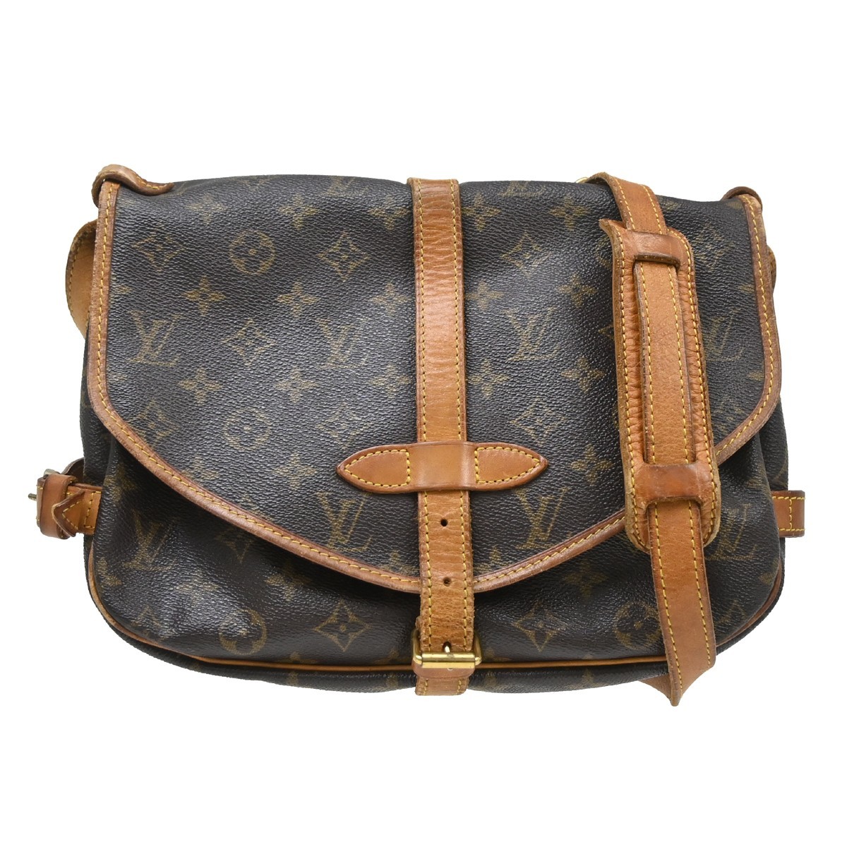 Louis Vuitton Saumur Monogram Canvas Brown Canvas Handbag (Pre-Owned)