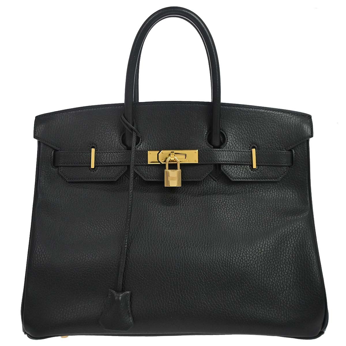 Hermes Birkin Black Ardennes With Gold Hardware Black Leather Handbag (Pre-Owned)