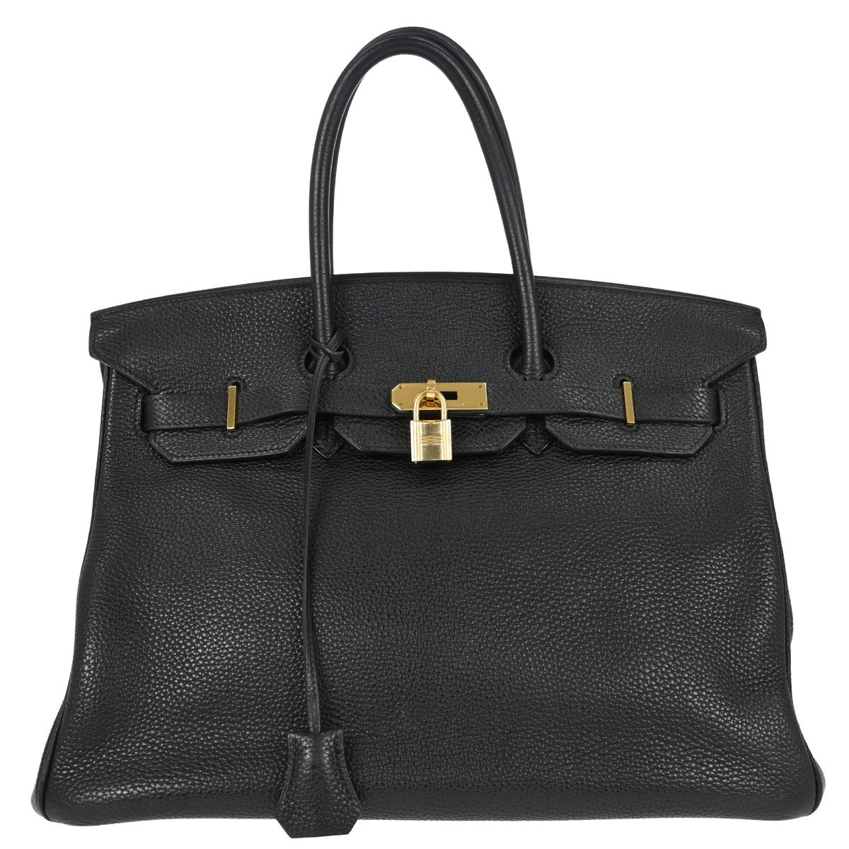 Hermes Birkin Black Togo With Gold Hardware Black Leather Handbag (Pre-Owned)