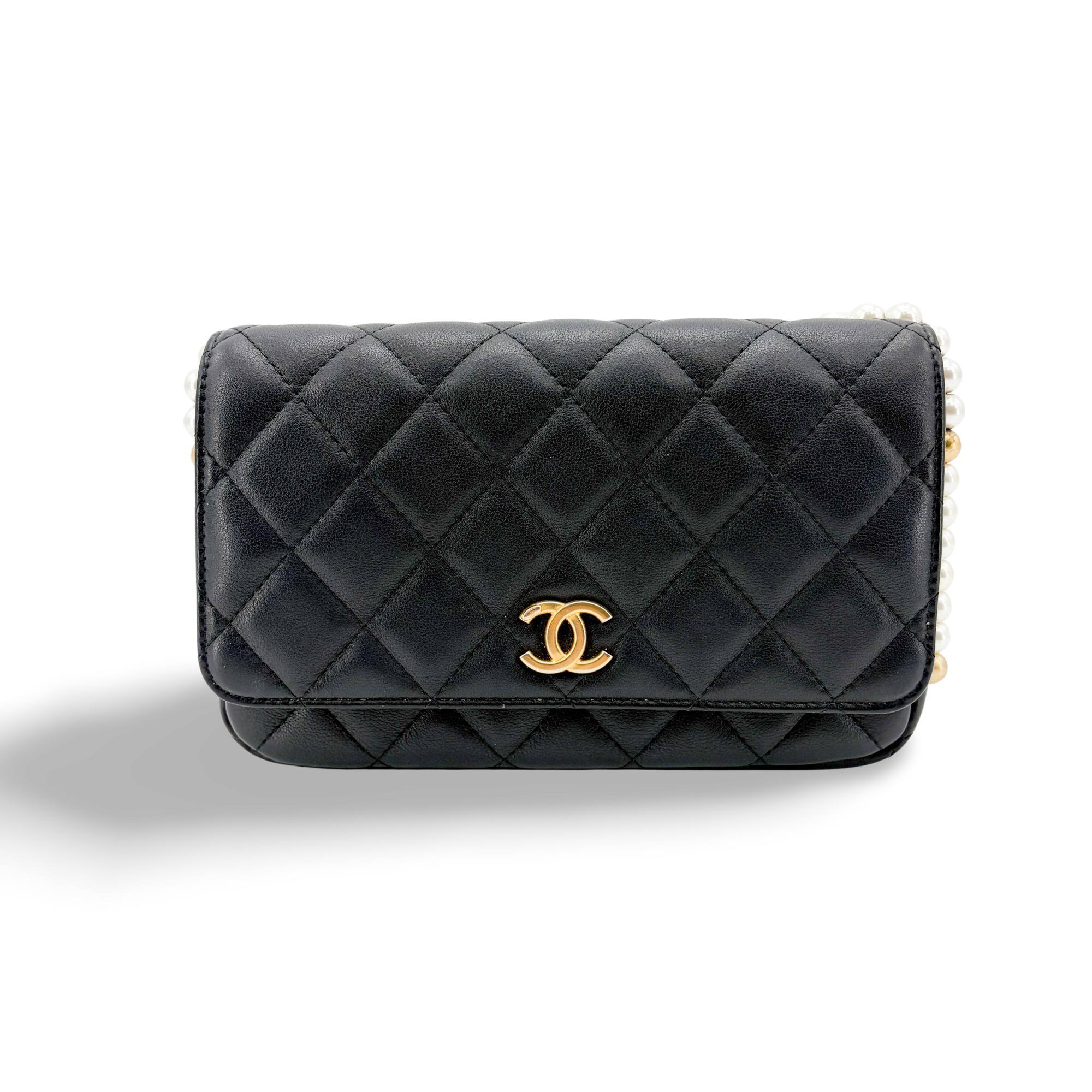 Chanel Cc Flap Clutch Quilted Lambskin Black Other Clutche & Pouche Bag (Pre-Owned)