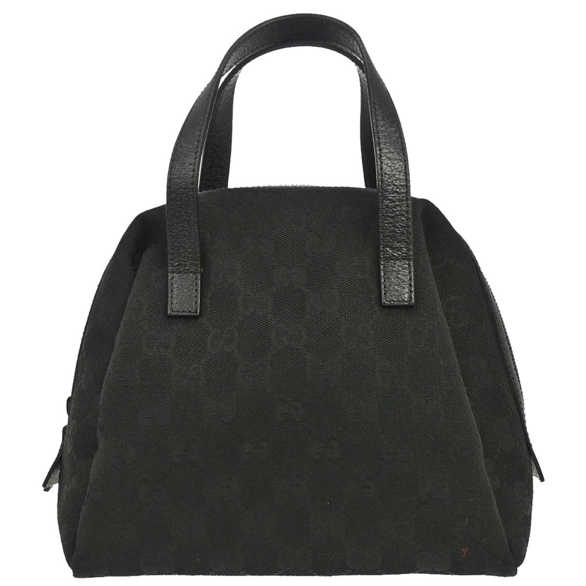 Gucci Zip Around Bowling Gg Canvas Black Canvas Handbag (Pre-Owned)