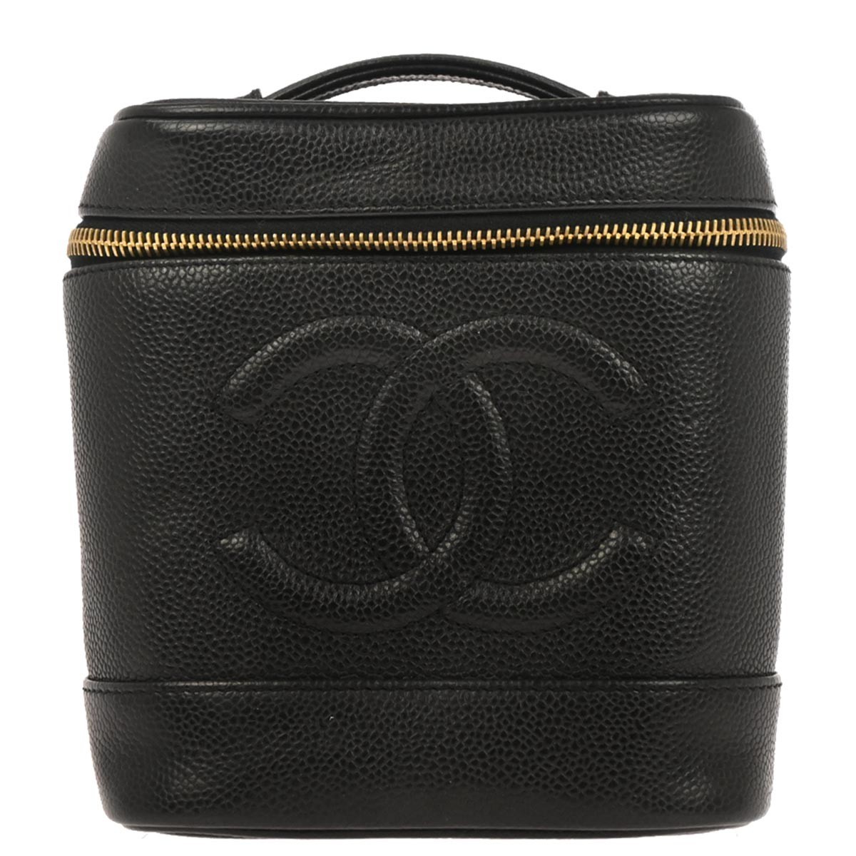 Chanel Vintage Timeless Cosmetic Case Caviar Black Leather Clutche & Pouche Bag (Pre-Owned)