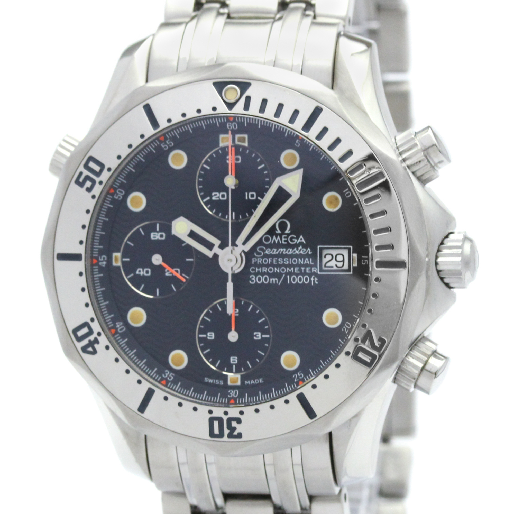 Omega Seamaster Diver 300M Chronometer Chronograph Automatic Stainless Steel Watch PreOwned