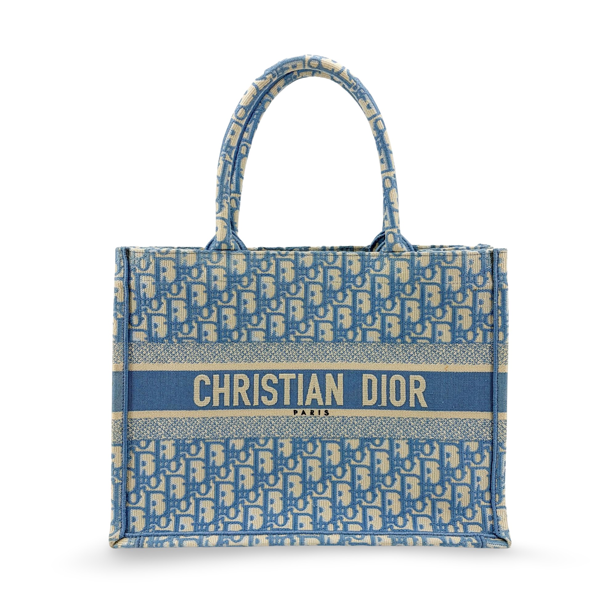 Christian Dior Book Oblique Canvas Beige Canvas Tote Bag Bag (Pre-Owned)