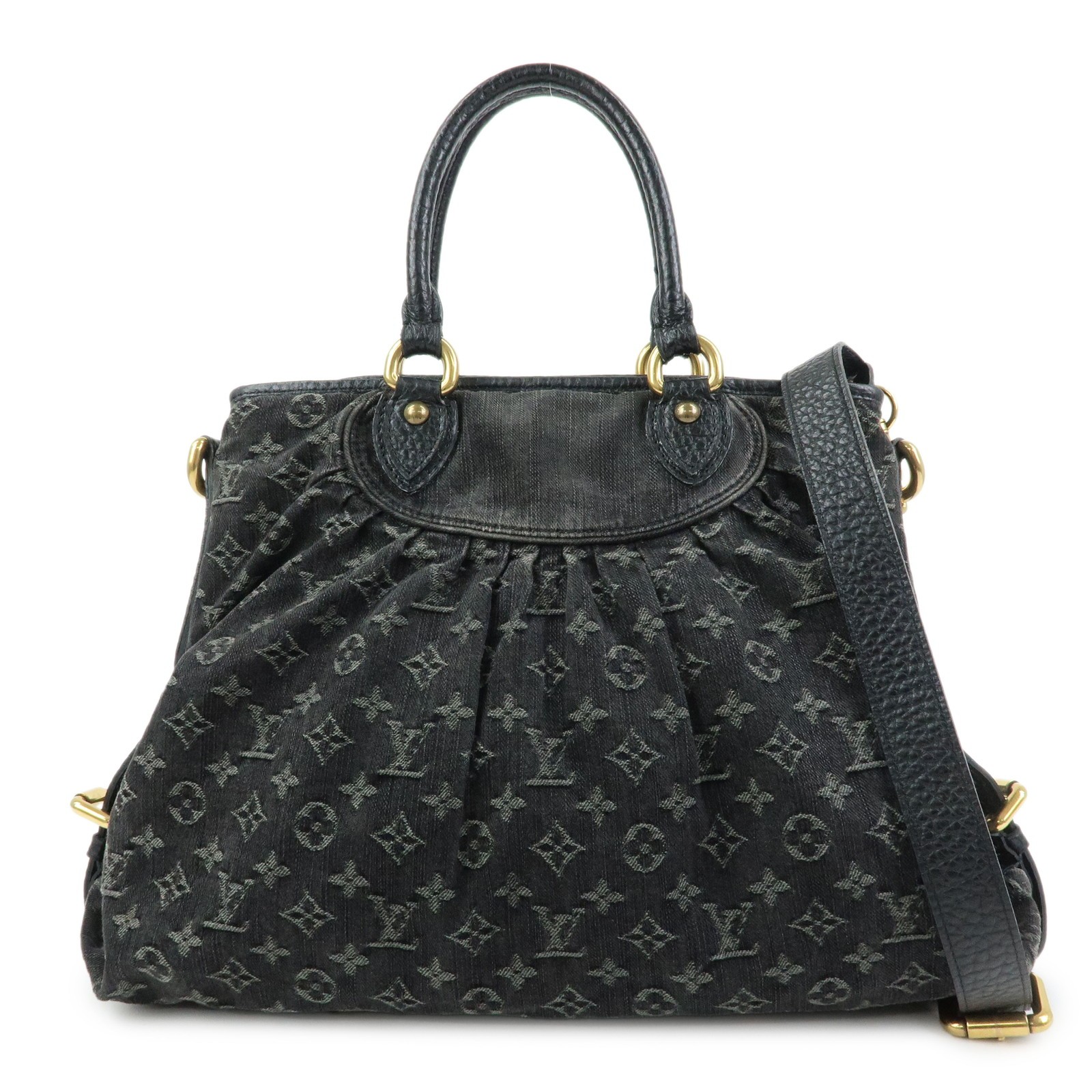 Louis Vuitton Neo Cabby Monogram Denim Black Denim_Jeans Handbag (Pre-Owned)