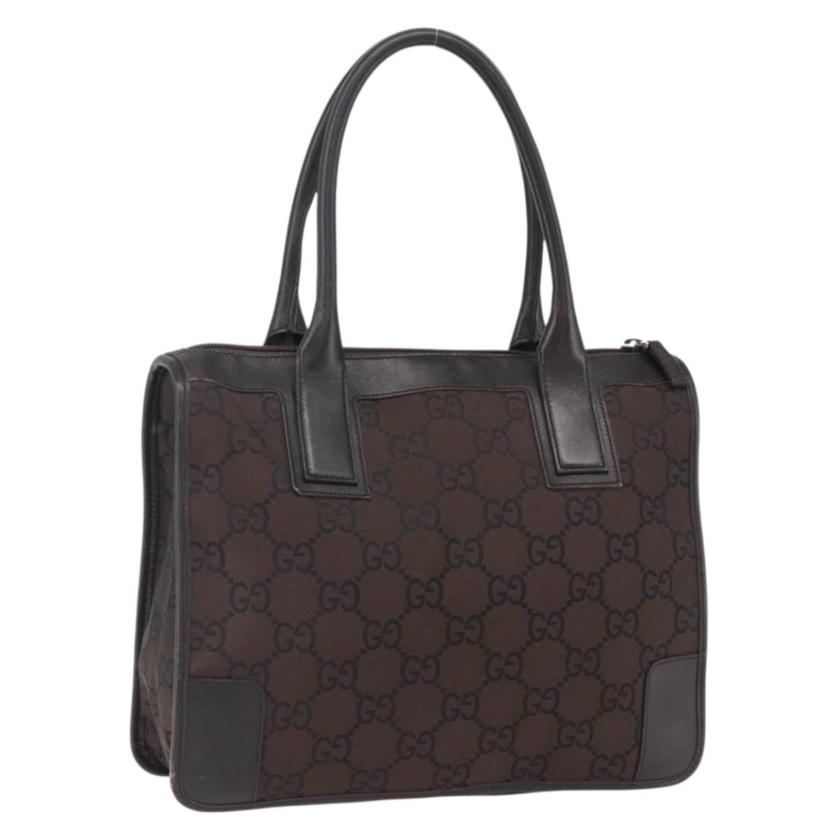 Gucci Gg Canvas Canvas Brown Canvas Tote Bag Bag (Pre-Owned)