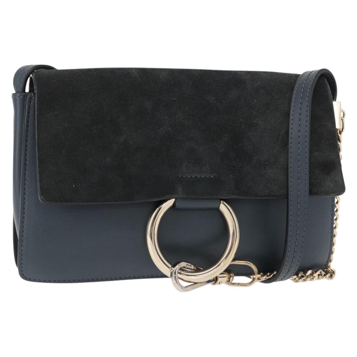 Chloe Faye Leather And Suede Green Suede Shoulder Bag Bag (Pre-Owned)